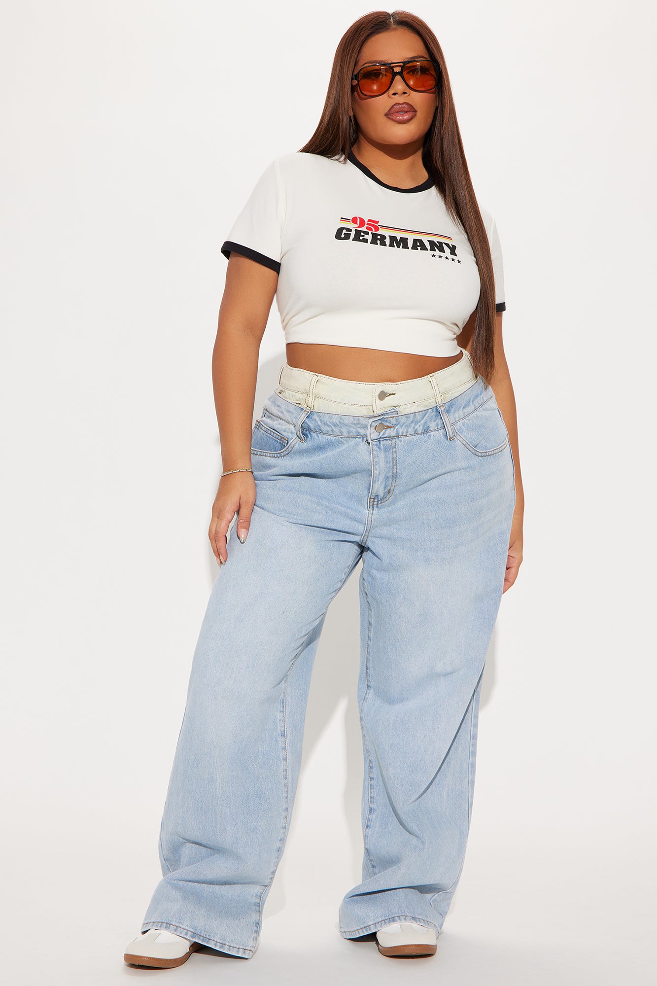 Gone Viral Double Waistband Baggy Jeans - Light Wash - Image 4