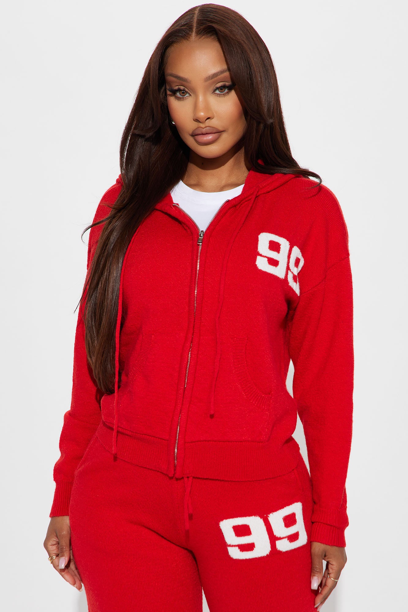 99 Problems Sweater Pant Set - Red - Image 3
