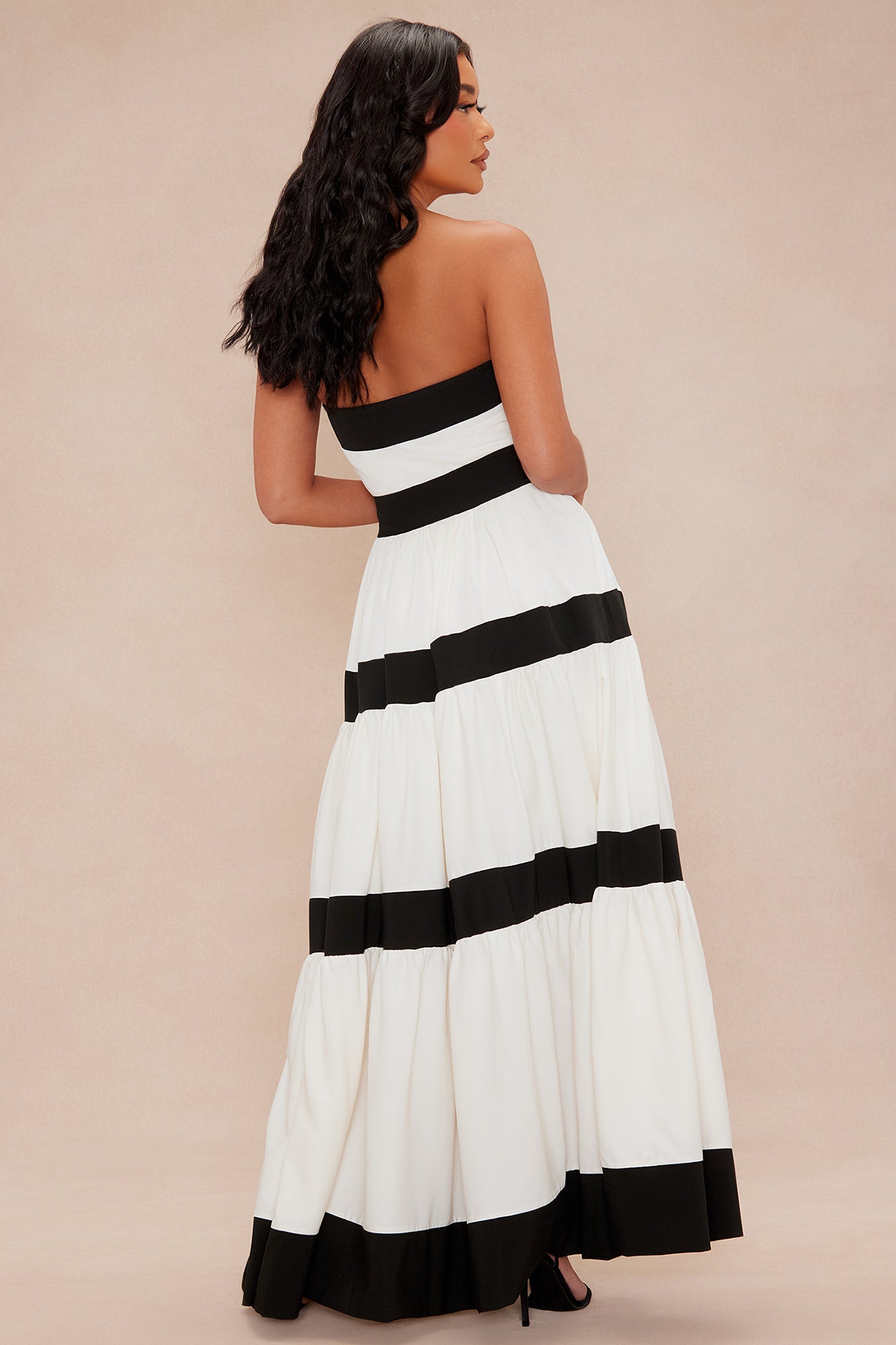 Santana Maxi Dress - White/Black - Image 5