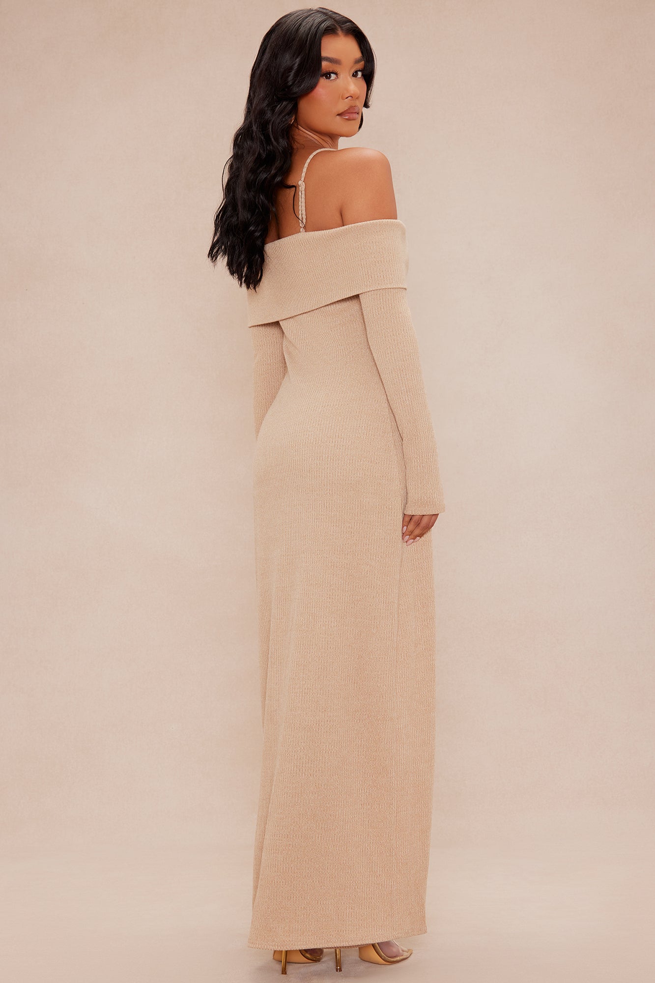 Serenity Maxi Sweater Pant Set - Taupe - Image 4