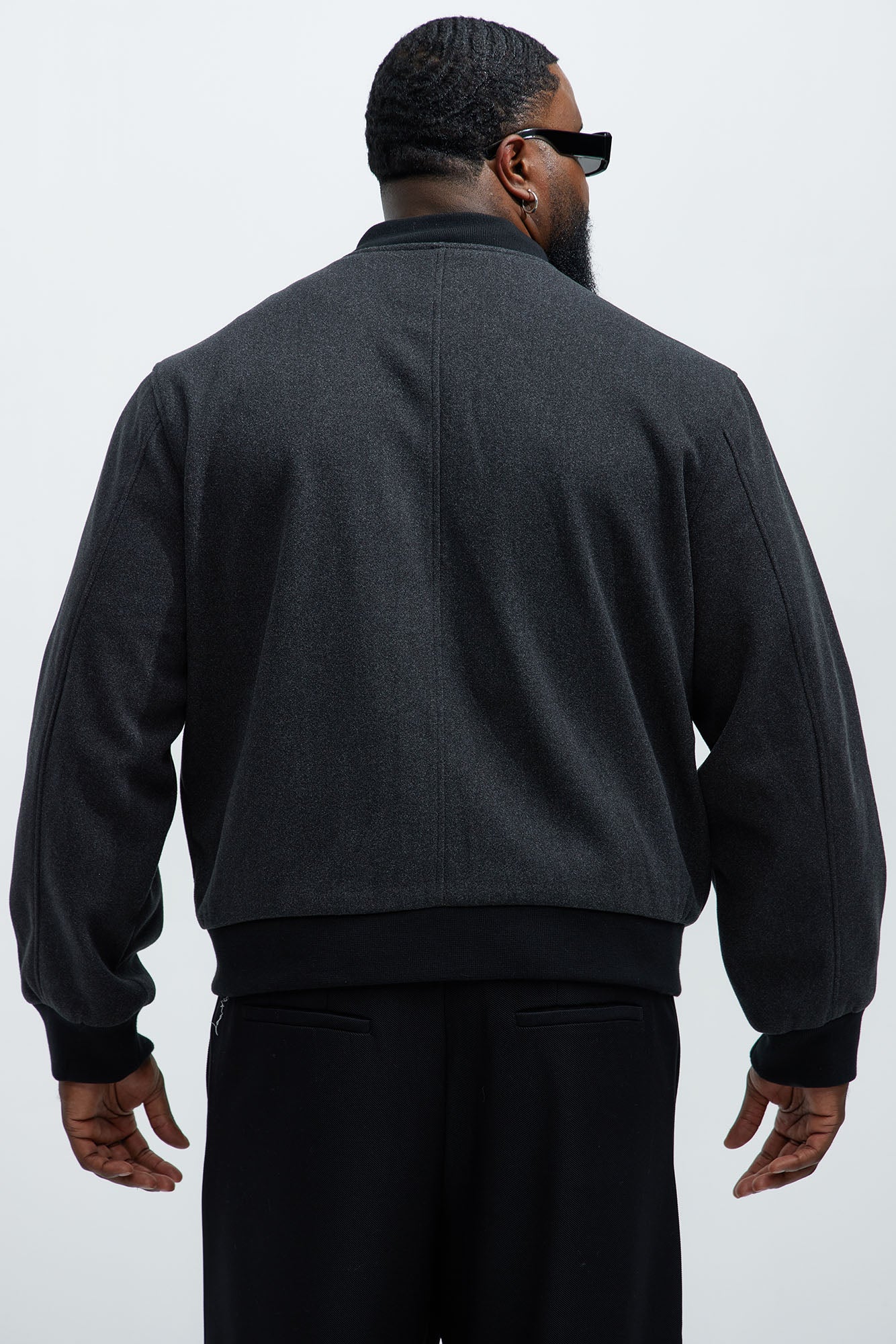 Avery Textured Bomber Jacket - Black - Image 9