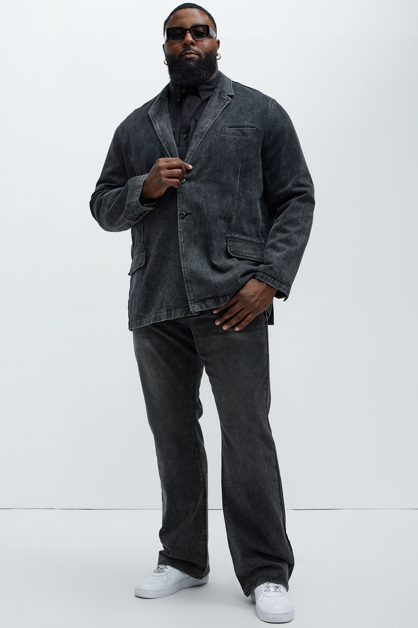 Belle Denim Blazer - Black Wash - Image 7