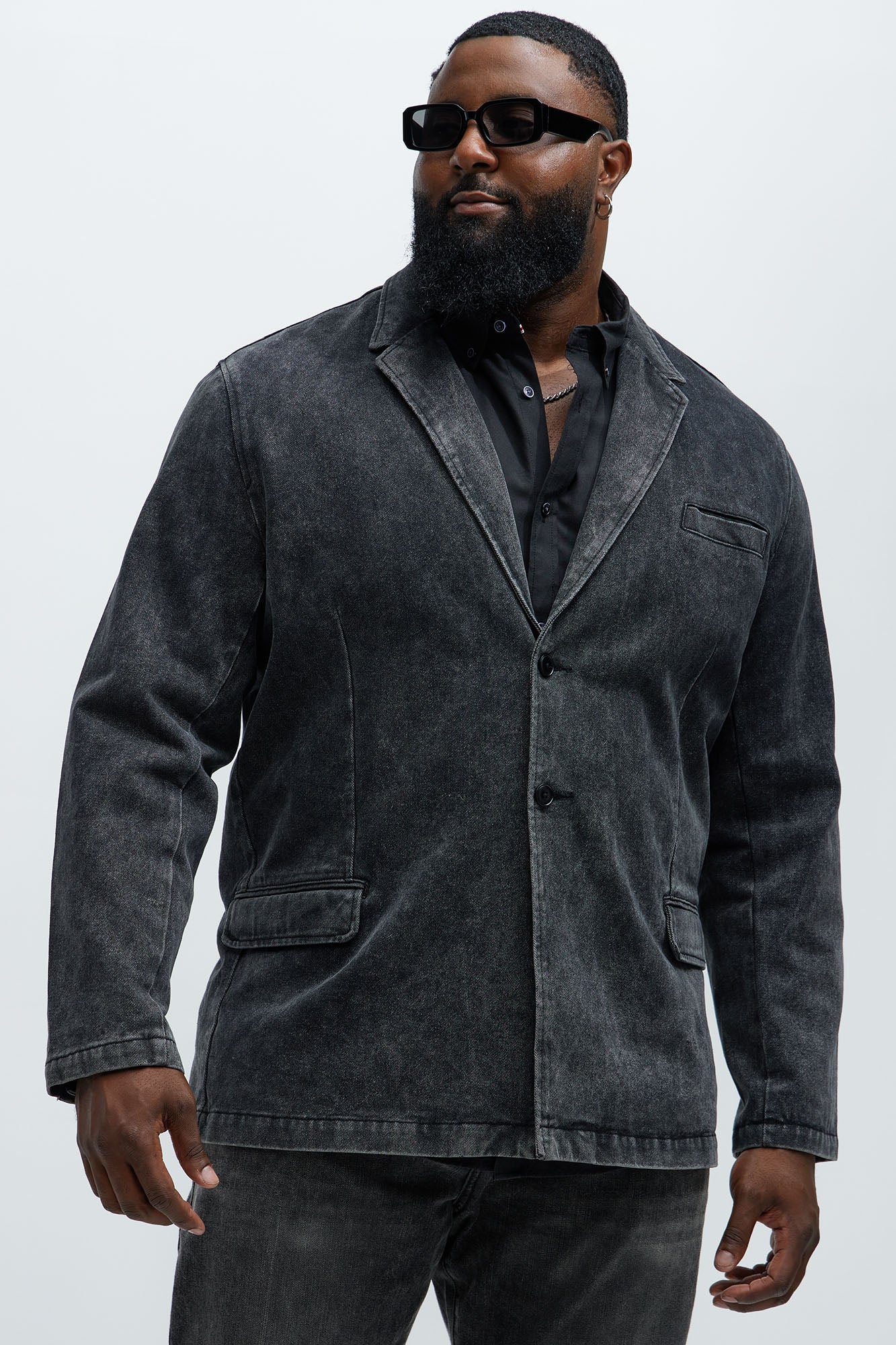 Belle Denim Blazer - Black Wash - Image 6
