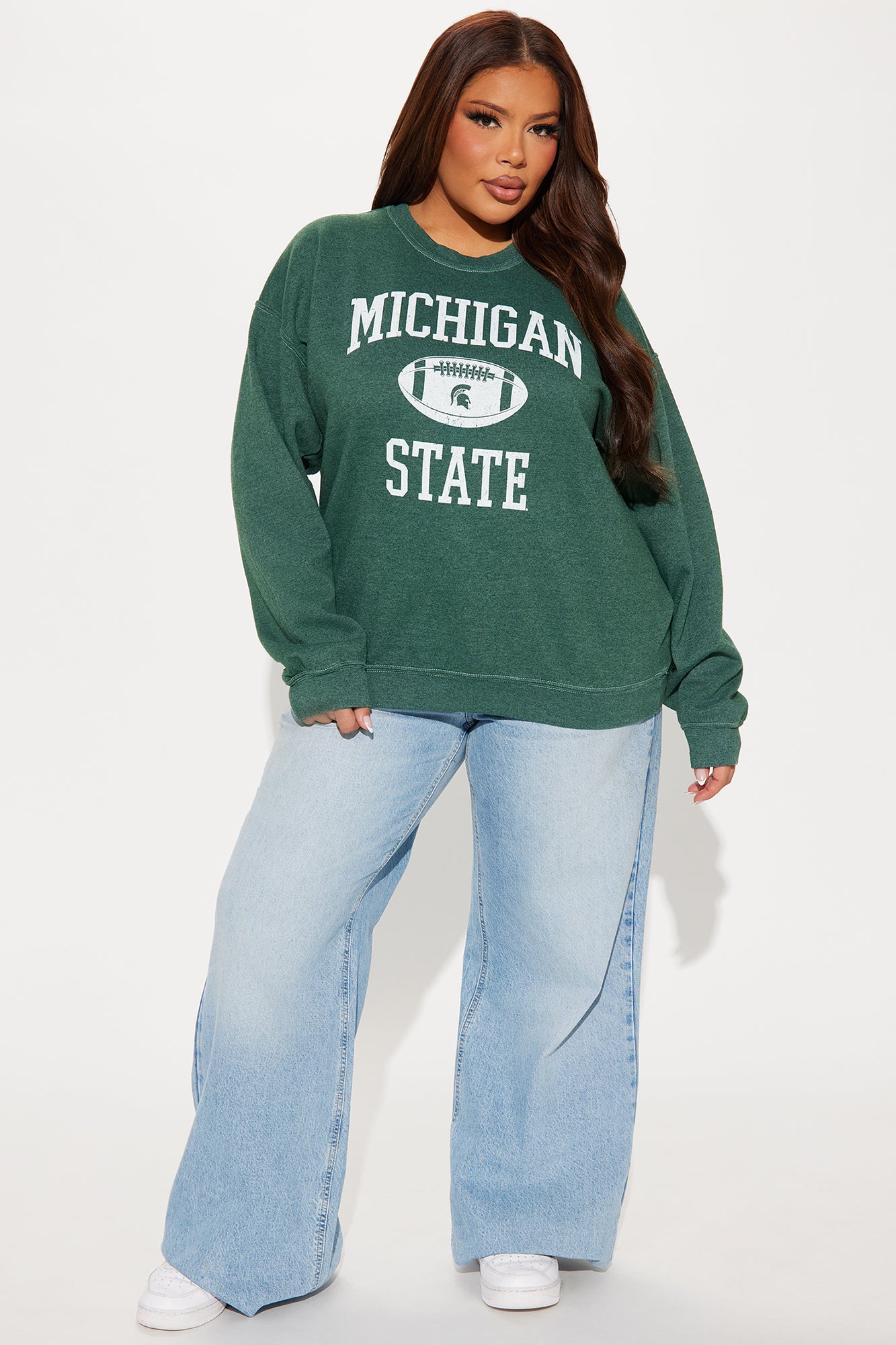 Michigan State Crew Neck Sweatshirt - Green - Image 5