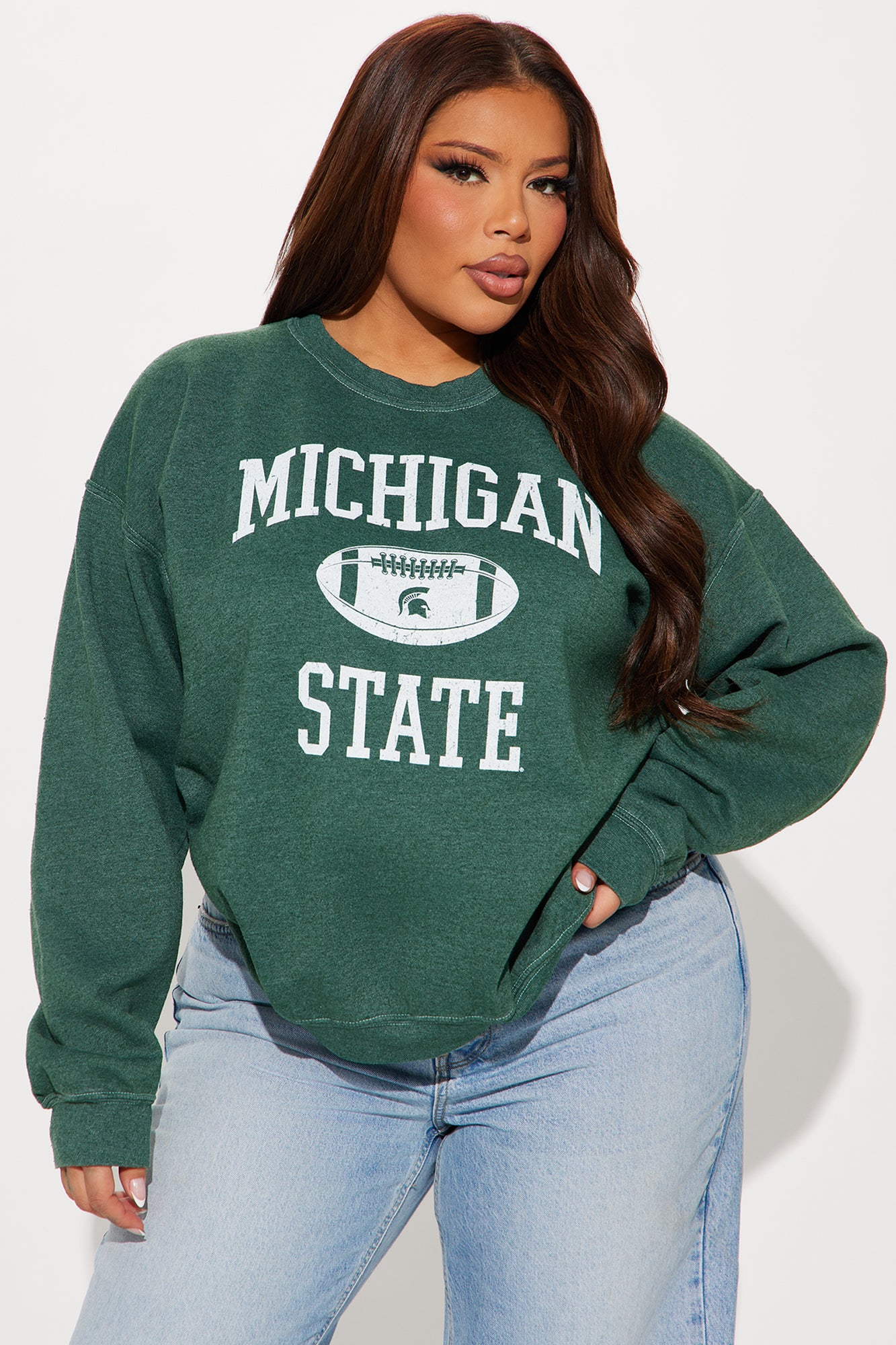 Michigan State Crew Neck Sweatshirt - Green - Image 4