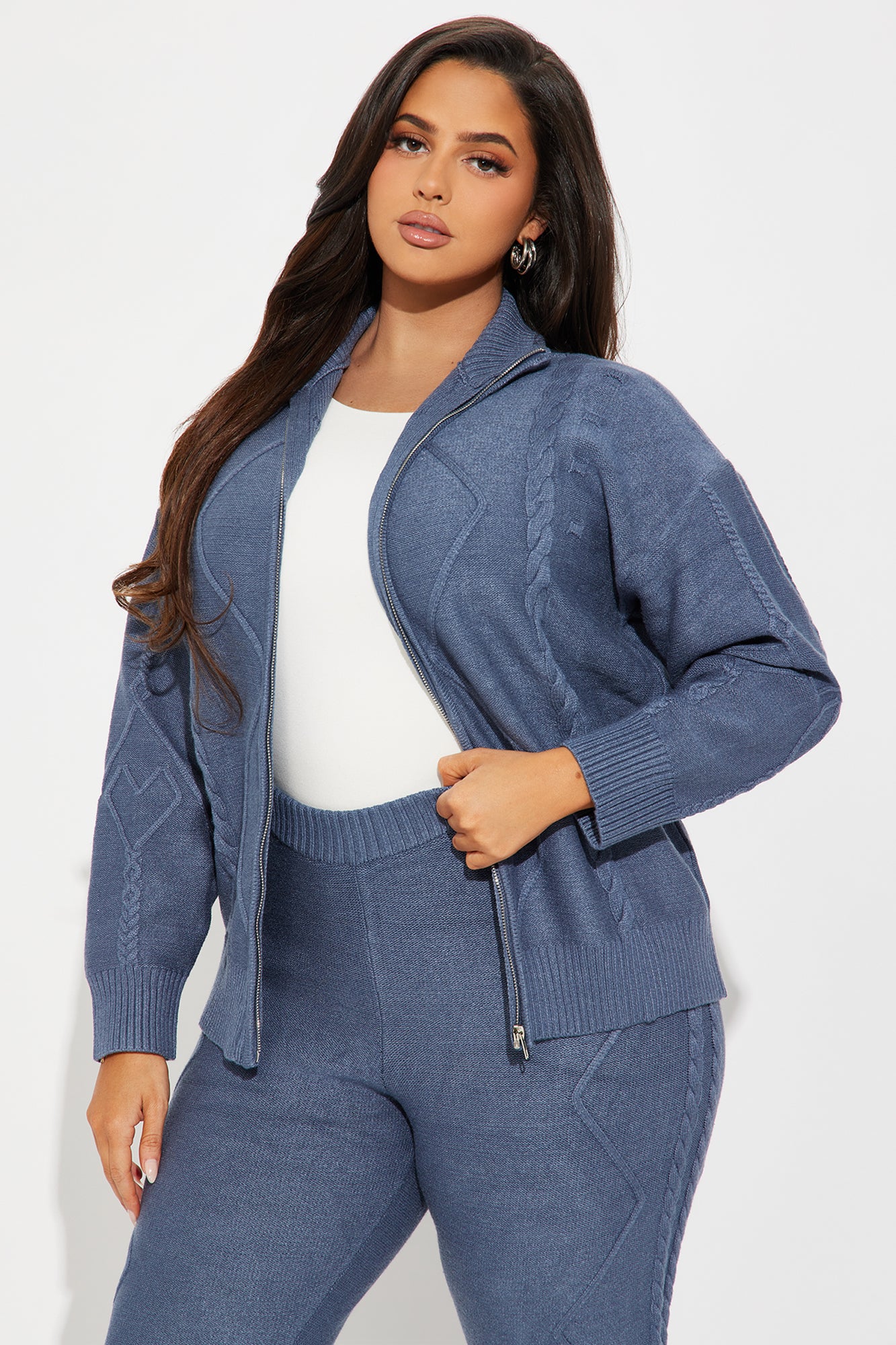 Cozy Up Sweater Pant Set - Denim - Image 6