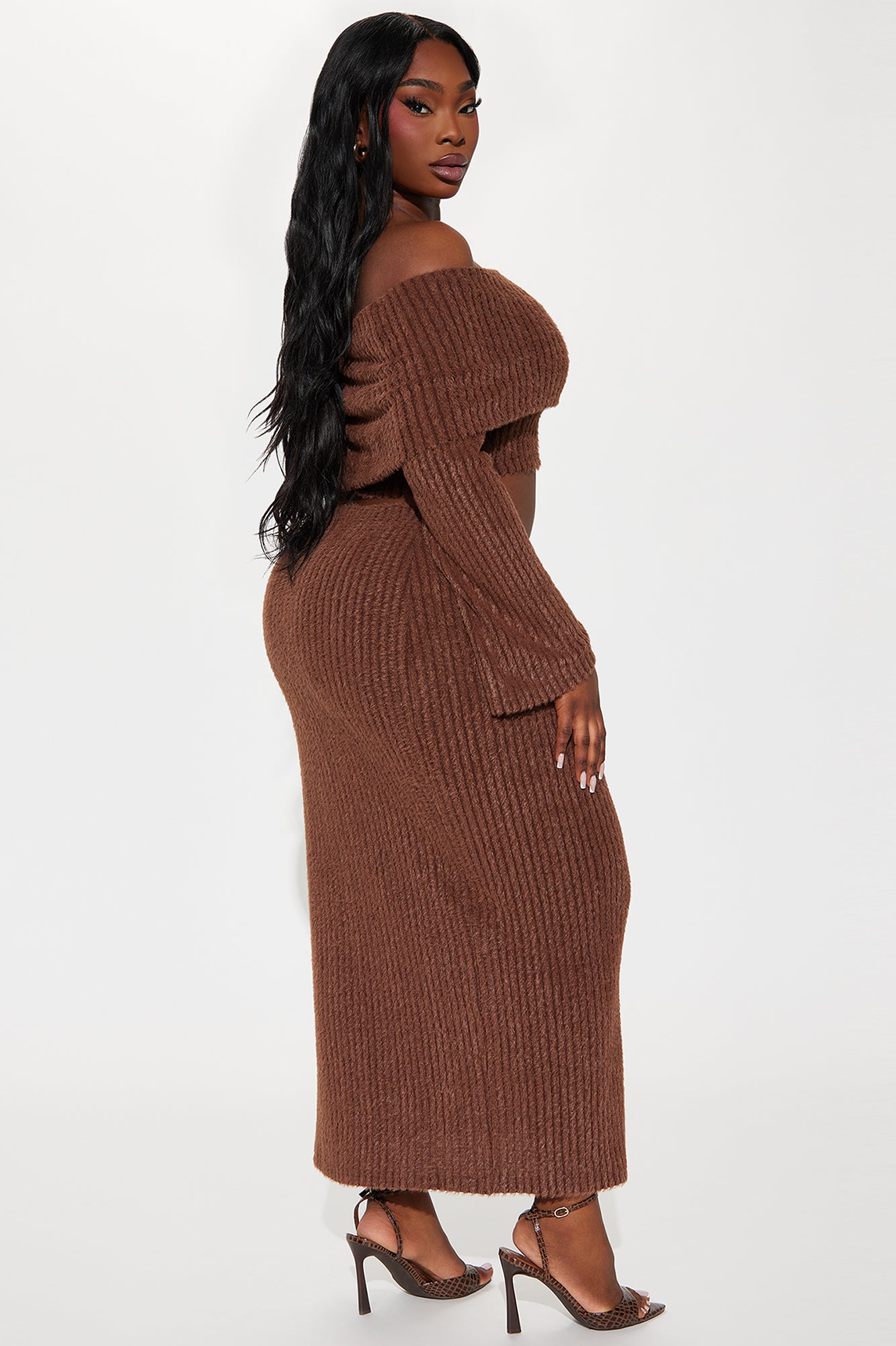 Always Sweet Sweater Skirt Set - Brown - Image 7