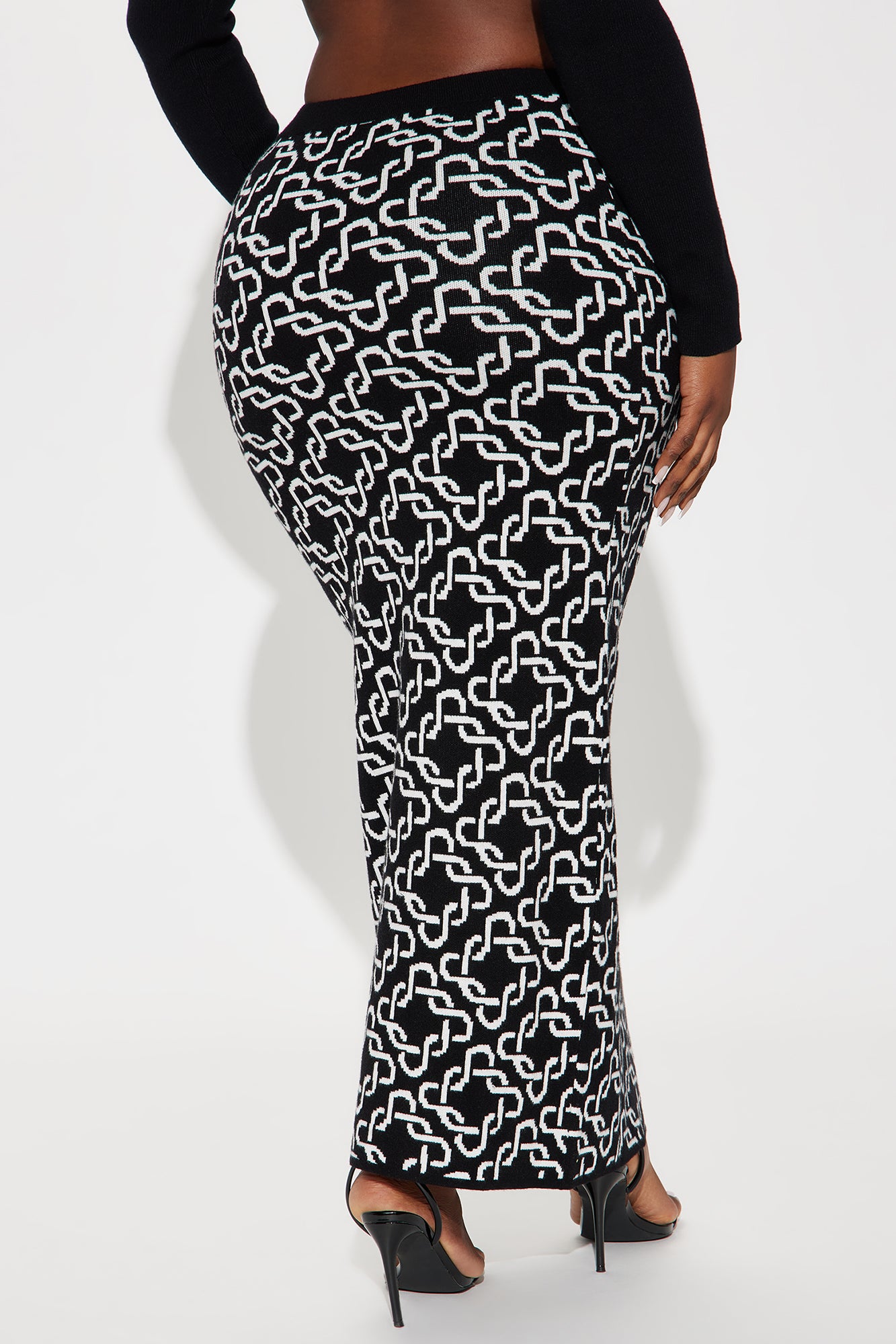 Josie Sweater Knit Maxi Skirt - Black/combo - Image 6