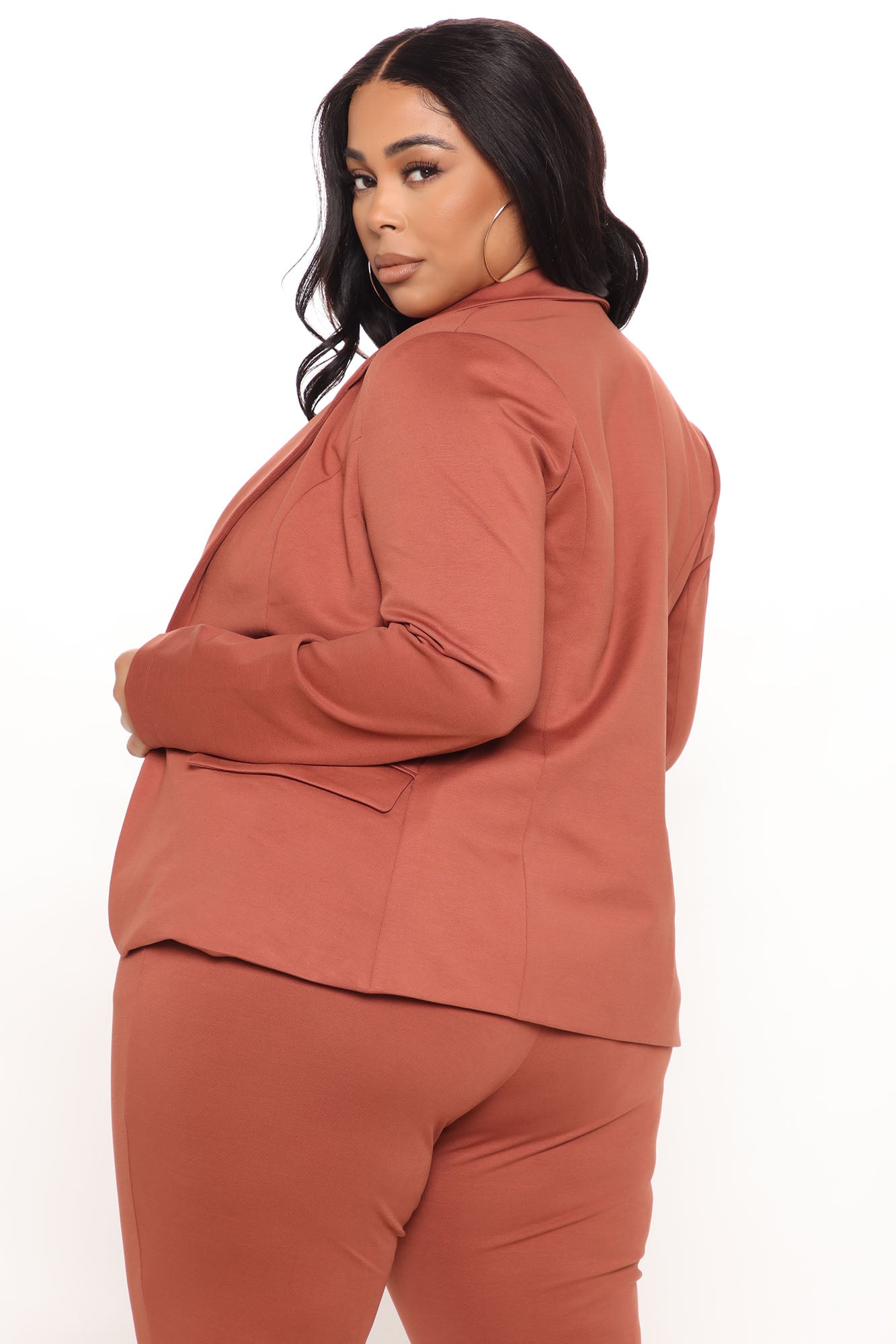 Business Per Usual Blazer Pant Set - Cognac - Image 8