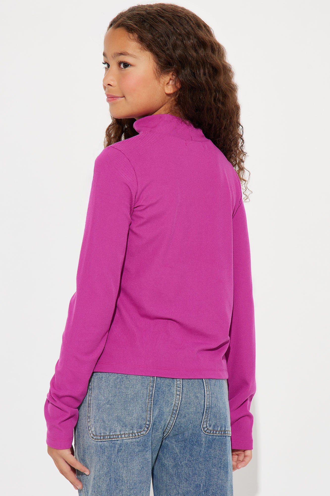 Mini You Look Perfect Long Sleeve Top - Raspberry - Image 3