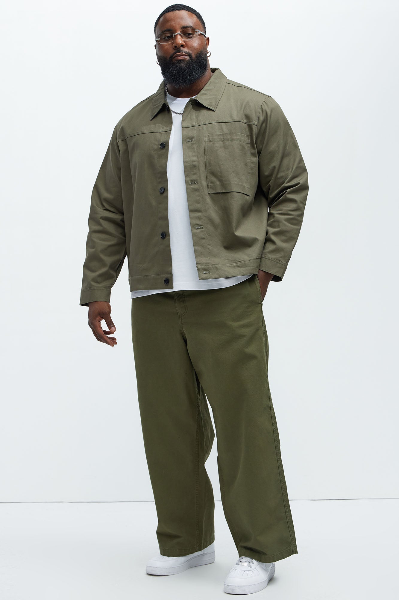 Barkley Belted Baggy Pants - Olive - Image 6