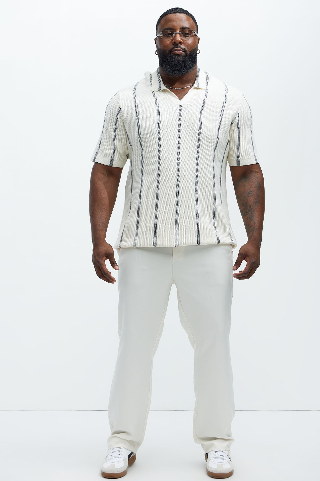 Takin Shots Textured Stripe Polo Shirt - Cream/combo - Image 6