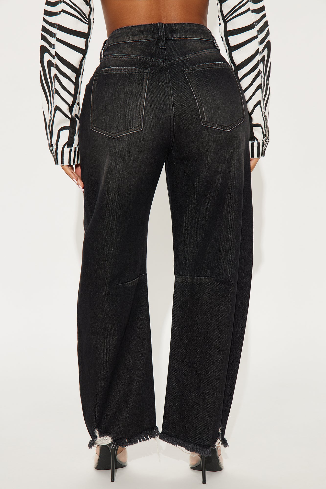 Charlene Non Stretch Taper Leg Jeans - Black Wash - Image 4