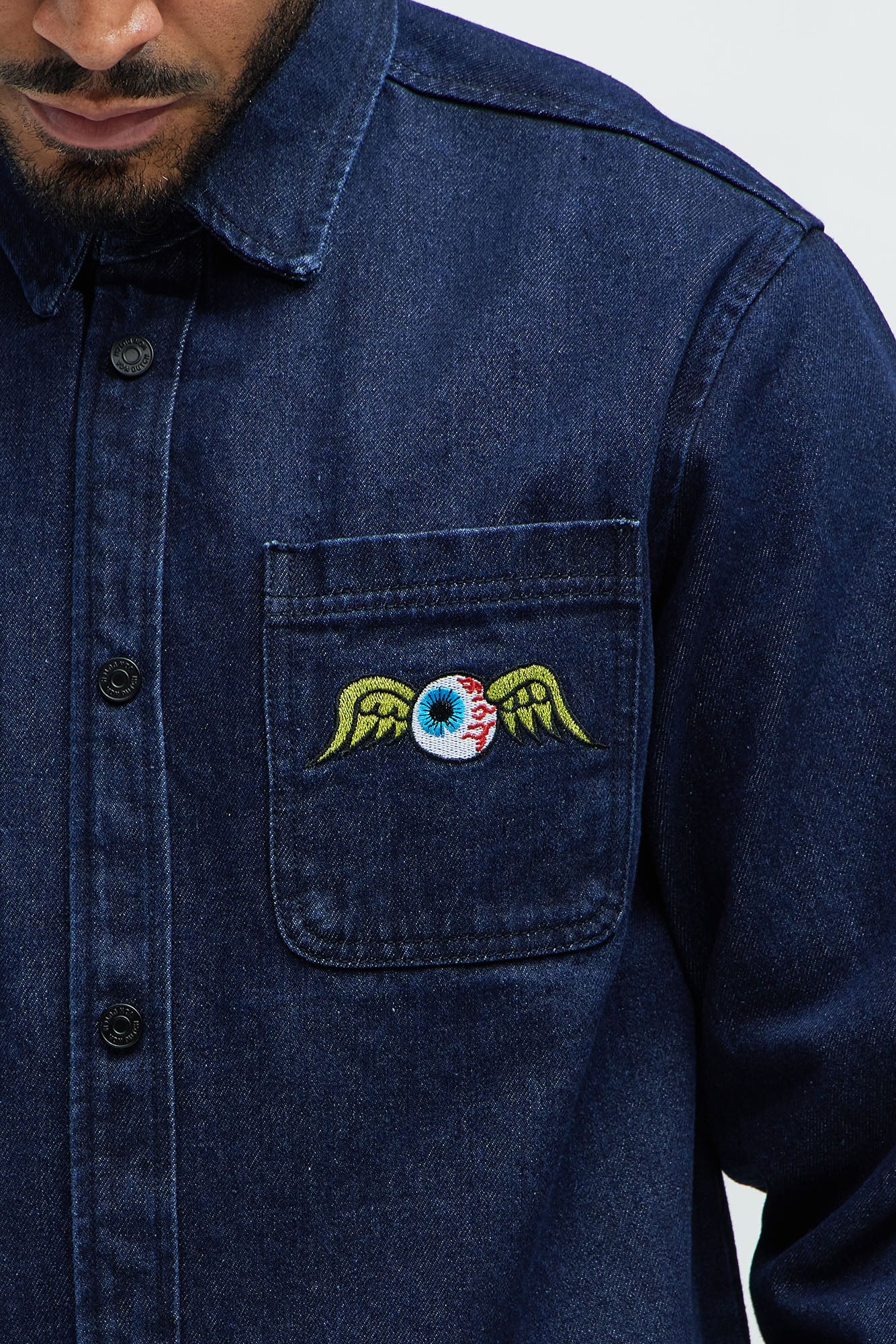Von Dutch No Pits Long Sleeve Shirt - Dark Denim - Image 3