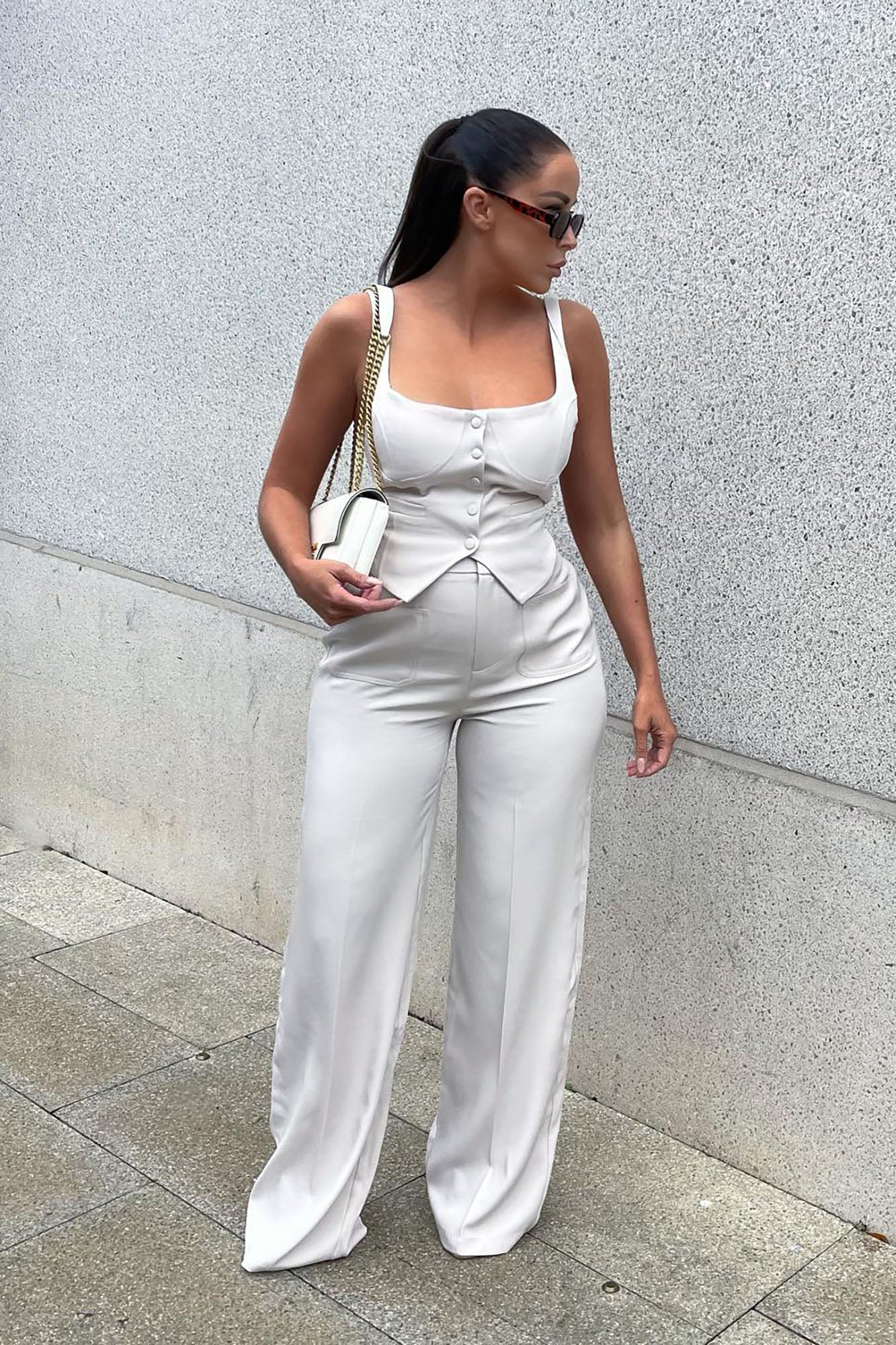That Girl Vest Pant Set - Cream - Image 4