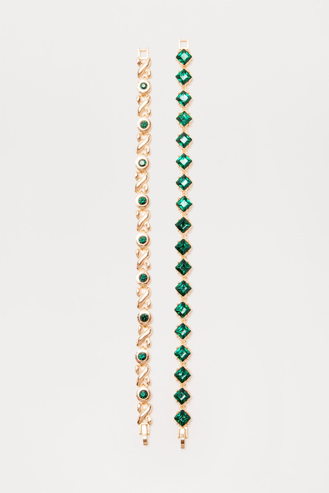 Aria Paradise 2 Piece Bracelet Set - Gold/Green - Image 3