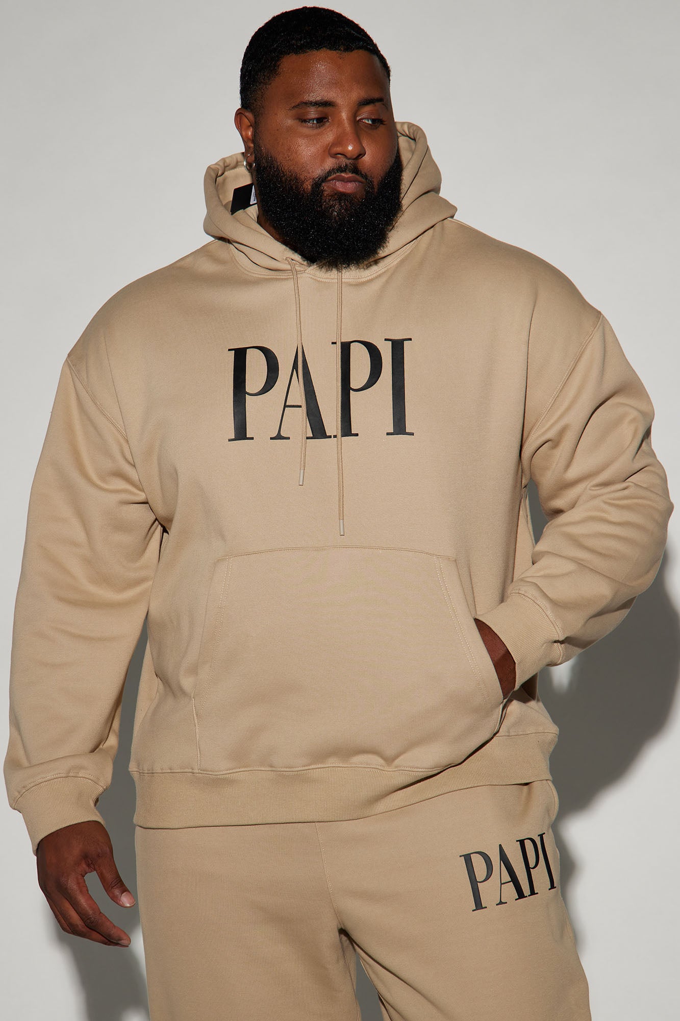 Family Goals Papi Hoodie - Taupe - Image 5