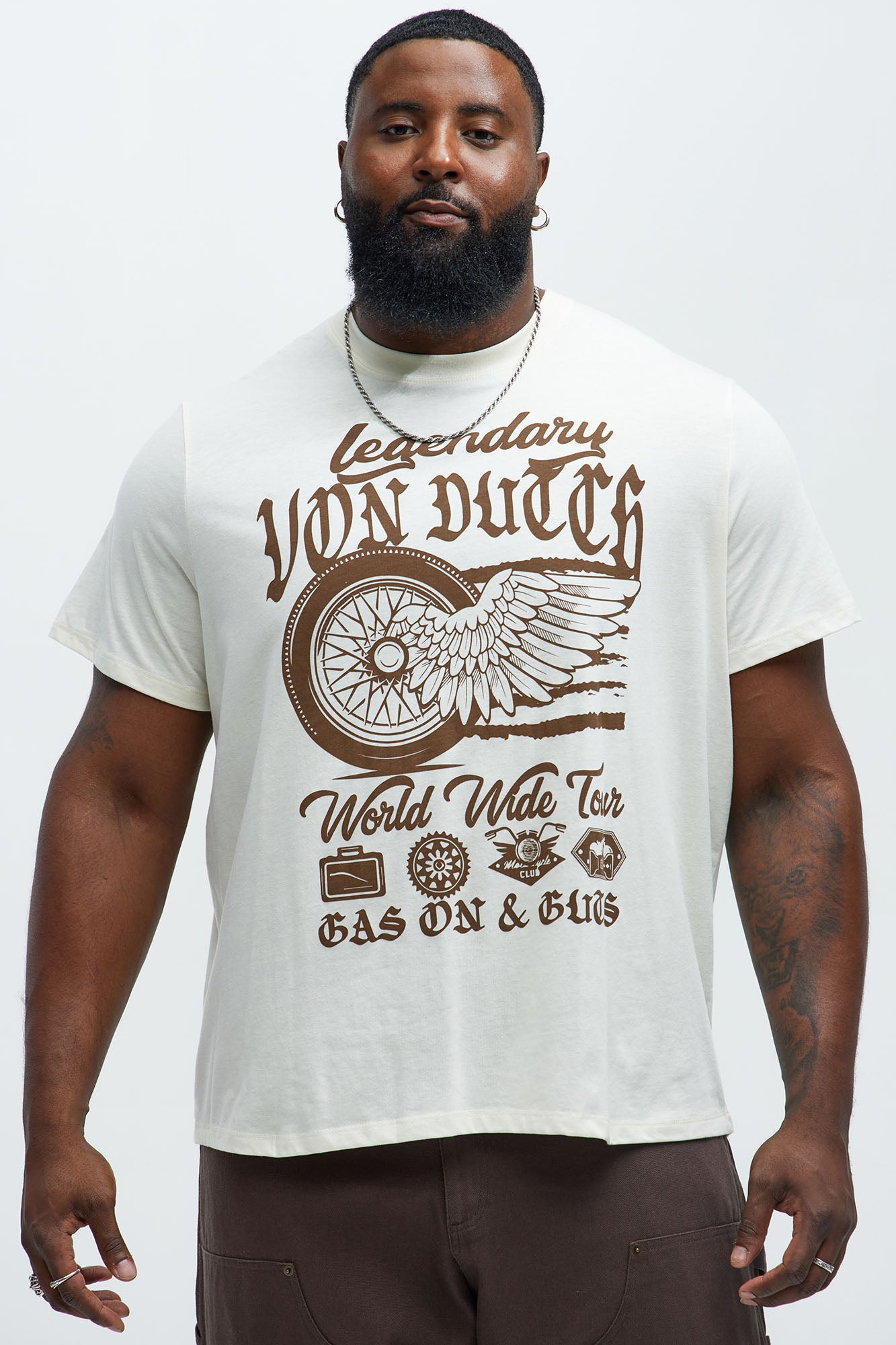 Von Dutch Legendary Short Sleeve Tee - Cream - Image 5