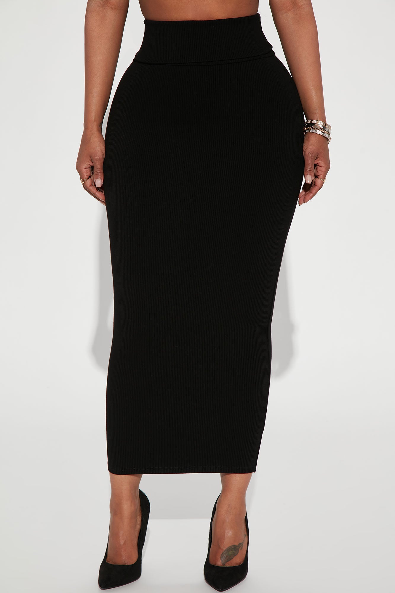 Makena Snatched Maxi Skirt - Black - Image 3