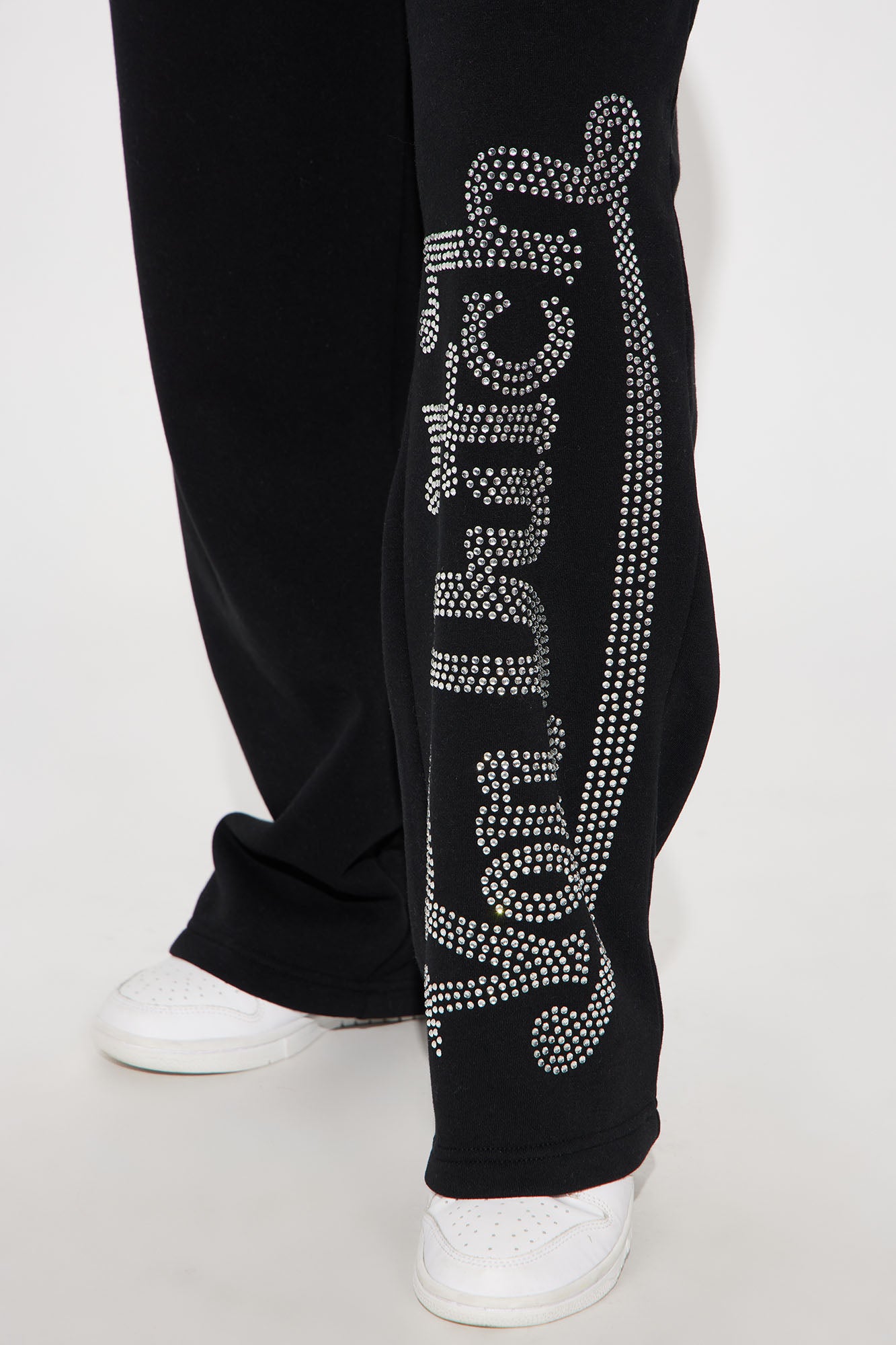 Von Dutch Rhinestone Wide Leg Pant - Black - Image 3