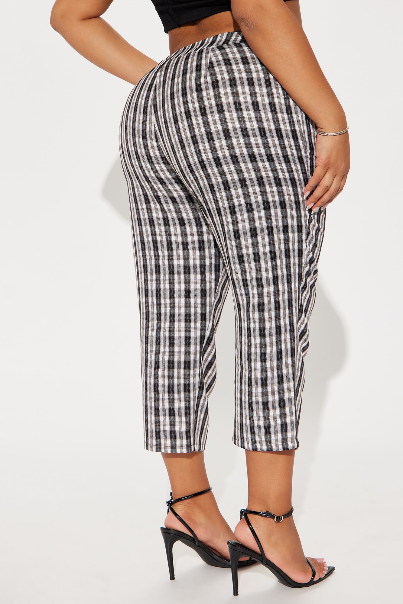 Business As Usual Plaid Capri Pant - Black - Image 6