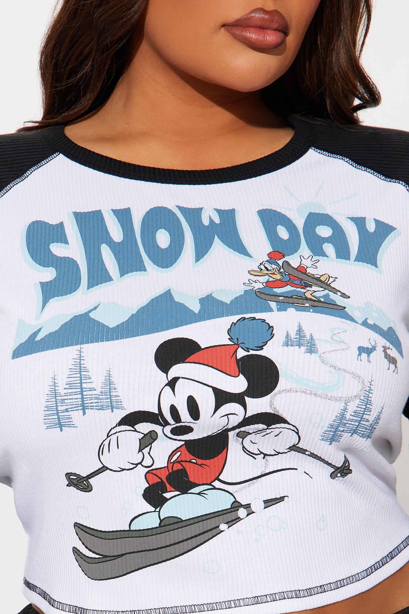 Disney Mickey Mouse Snow Day Raglan Tee - Navy/combo - Image 7
