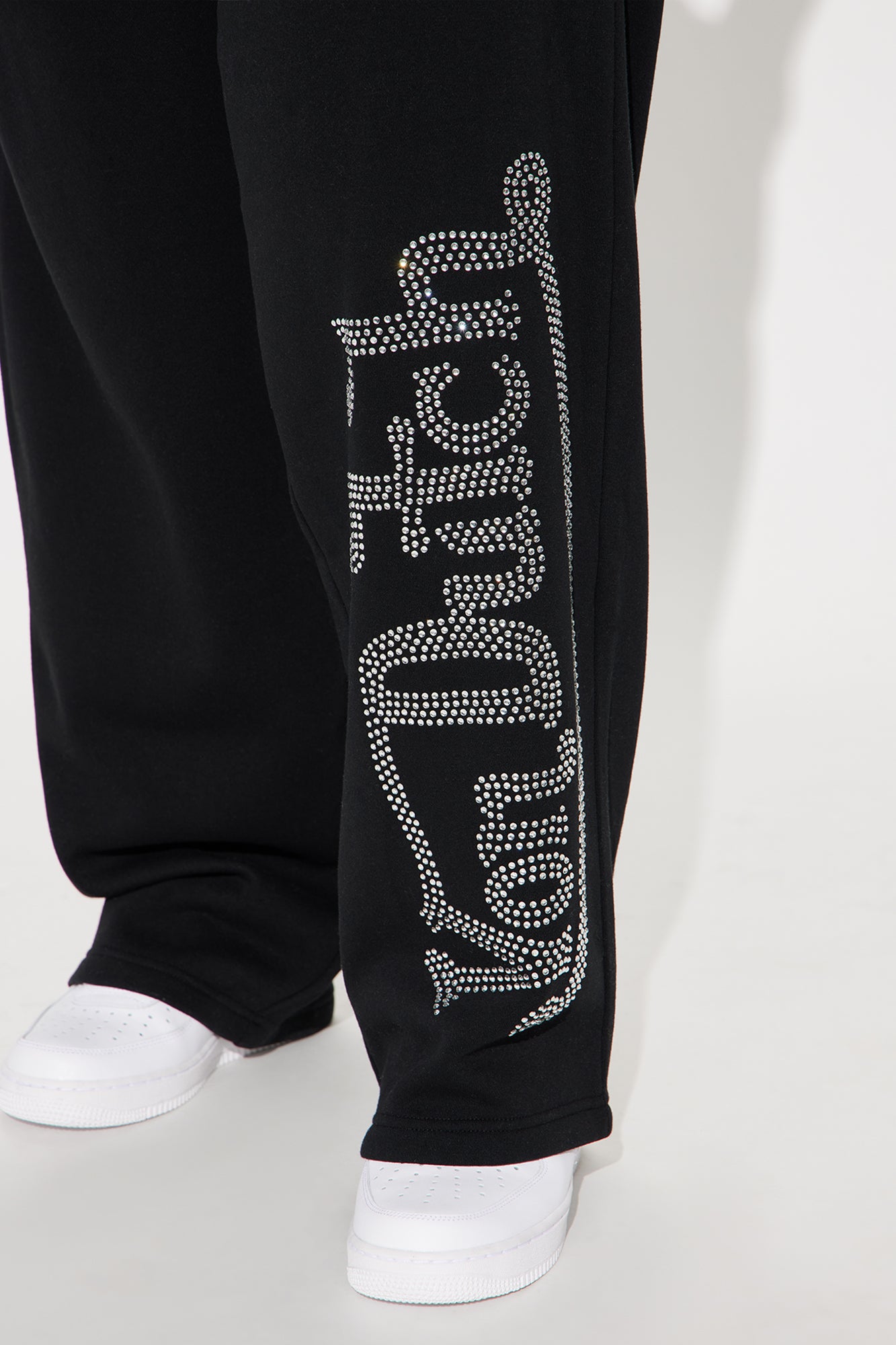 Von Dutch Rhinestone Wide Leg Pant - Black - Image 7