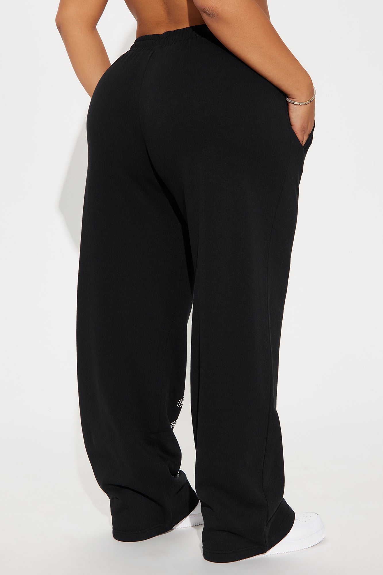 Von Dutch Rhinestone Wide Leg Pant - Black - Image 8