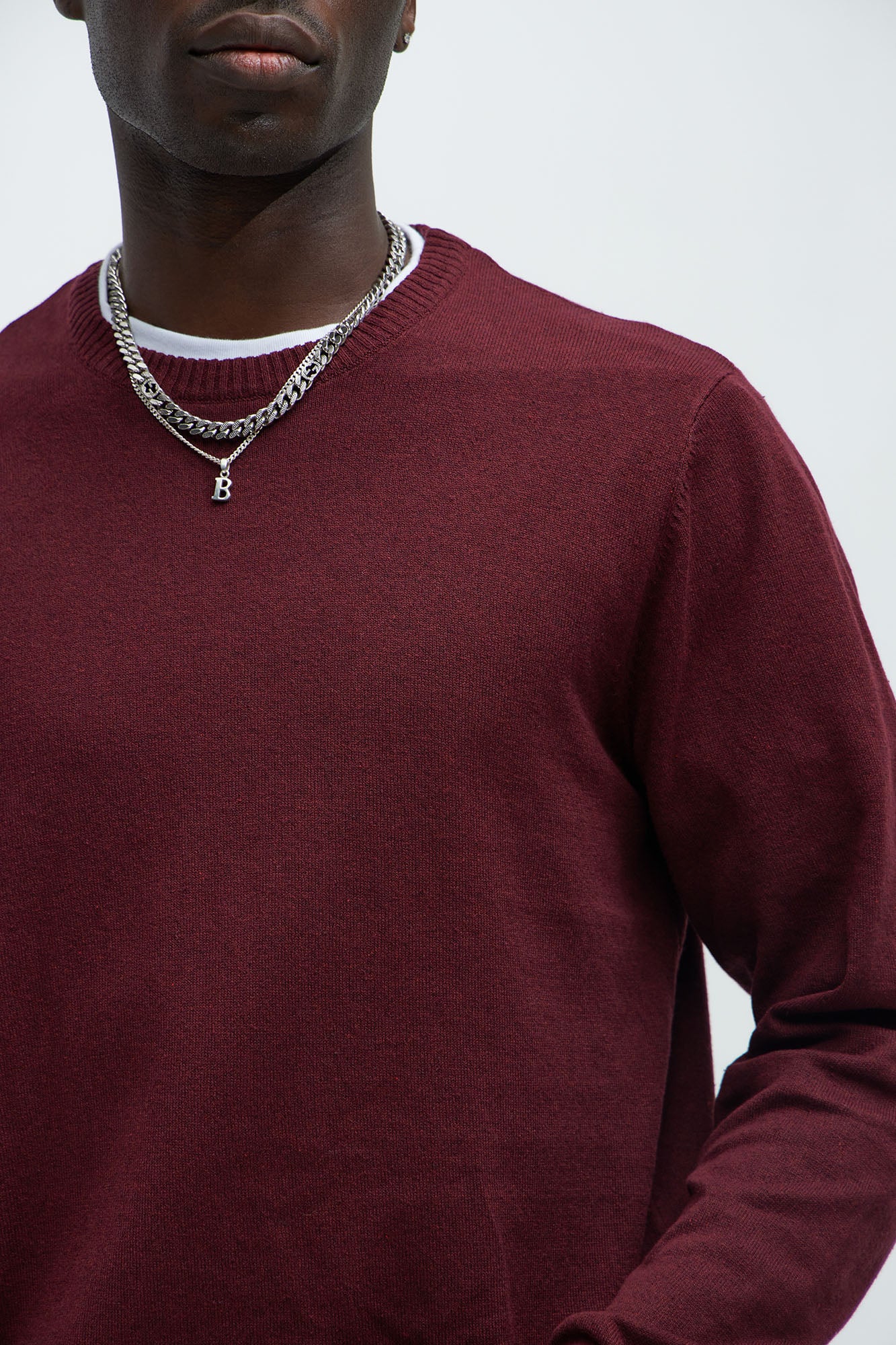 Cozy and Cool Crewneck Sweater - Burgundy - Image 3