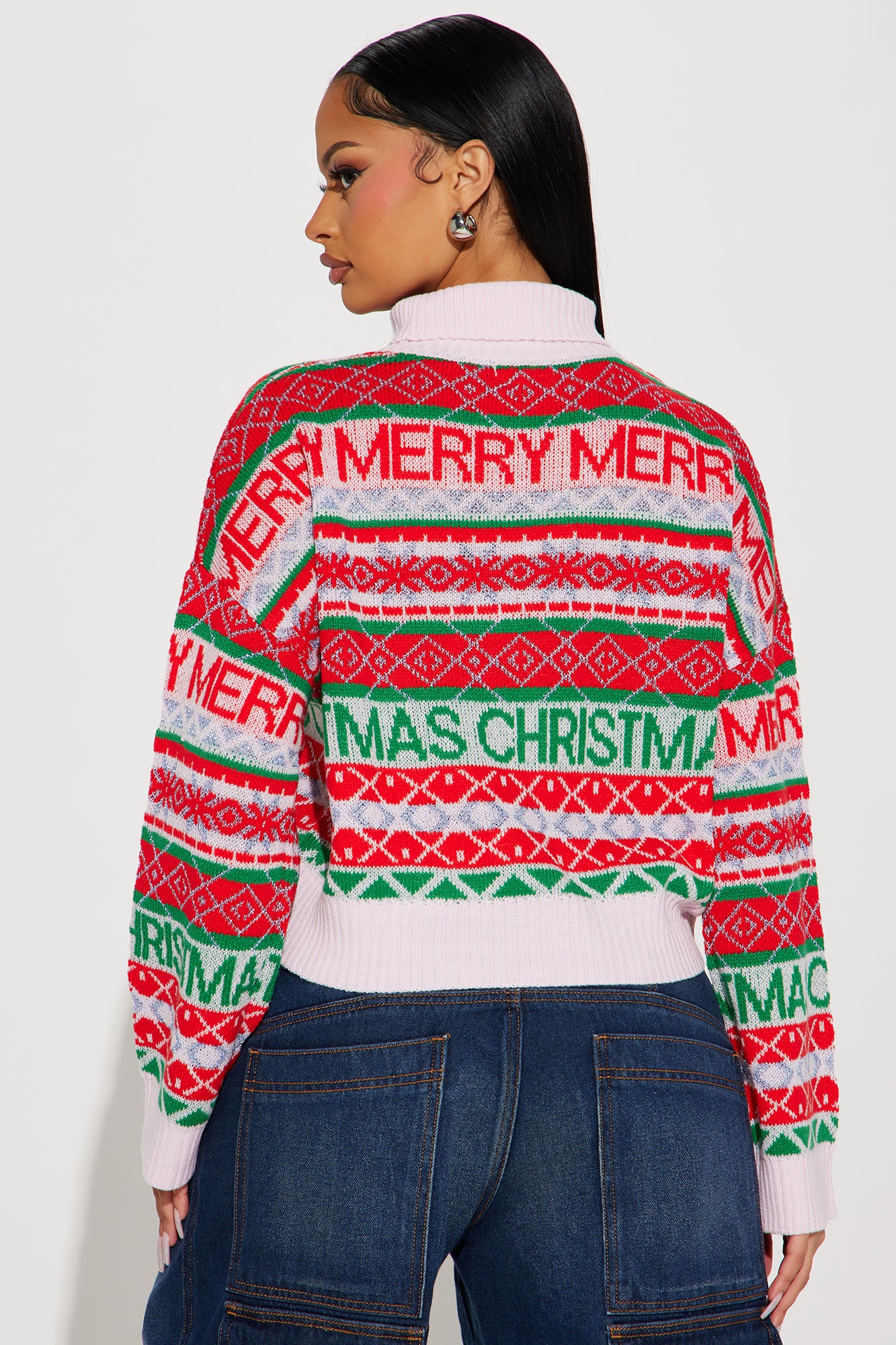Merry Christmas Sweater - Red/combo - Image 3