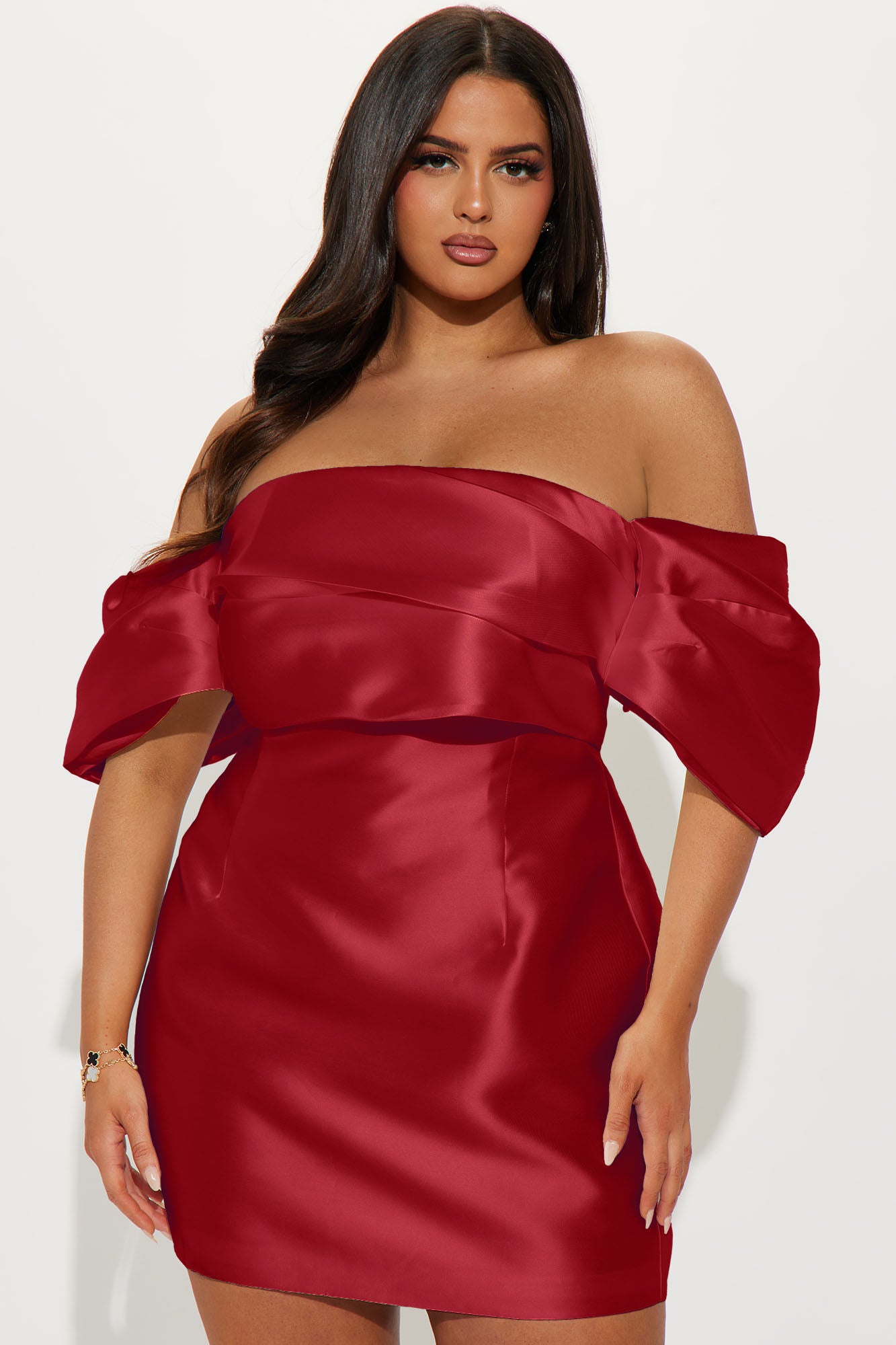 Allison Taffeta Mini Dress - Red - Image 5