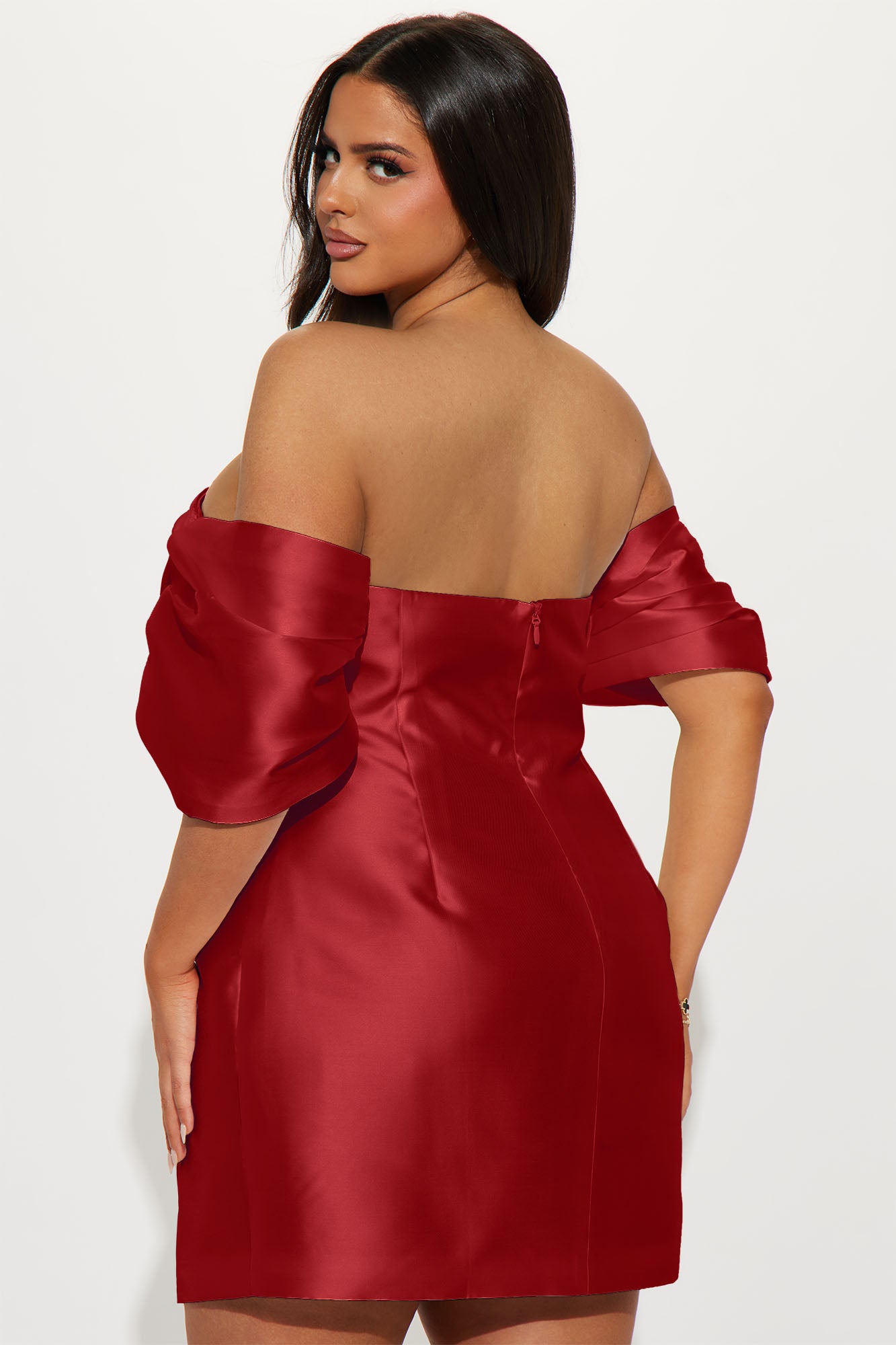 Allison Taffeta Mini Dress - Red - Image 6