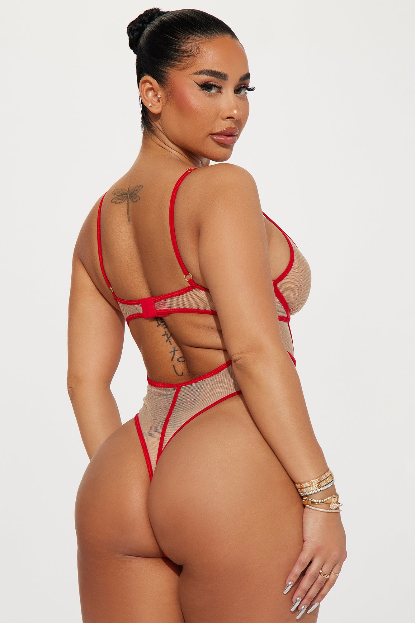 Love Me Lights Out Teddy - Nude/combo - Image 3