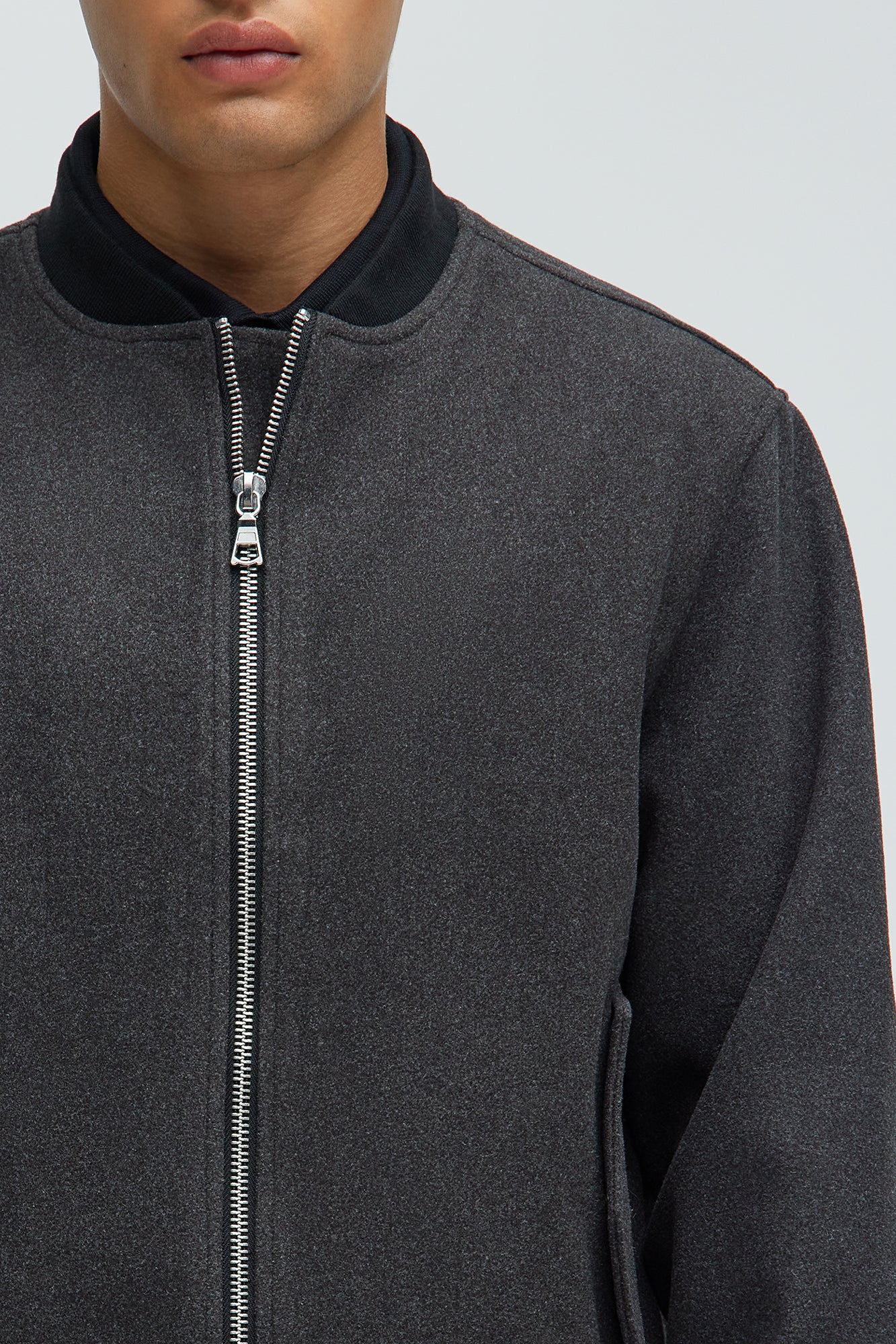 Avery Textured Bomber Jacket - Black - Image 4