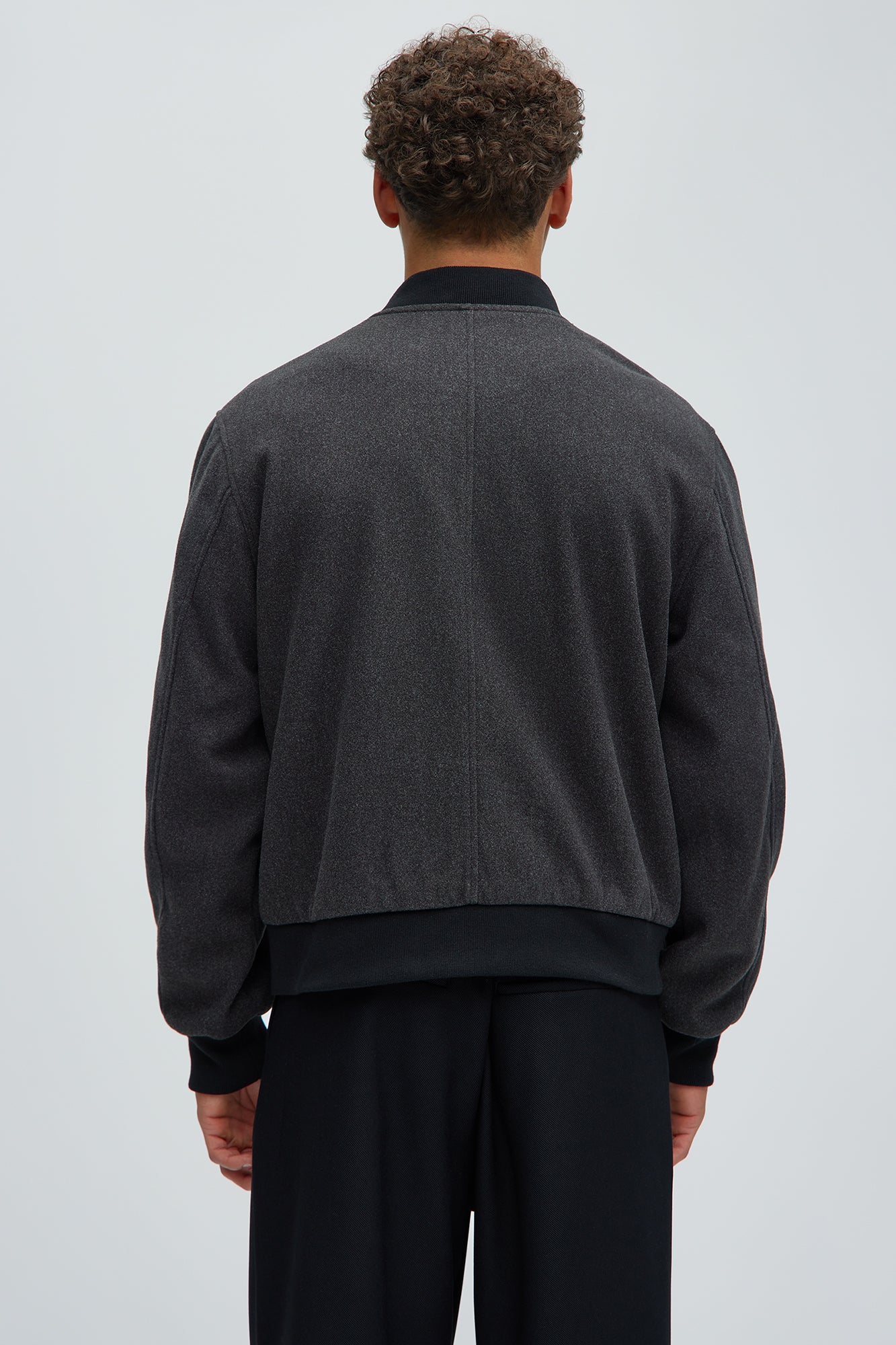 Avery Textured Bomber Jacket - Black - Image 5