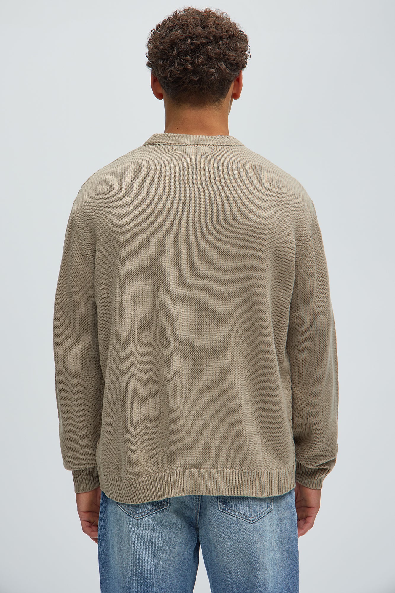 All Night Long Crewneck Sweater - Tan - Image 4