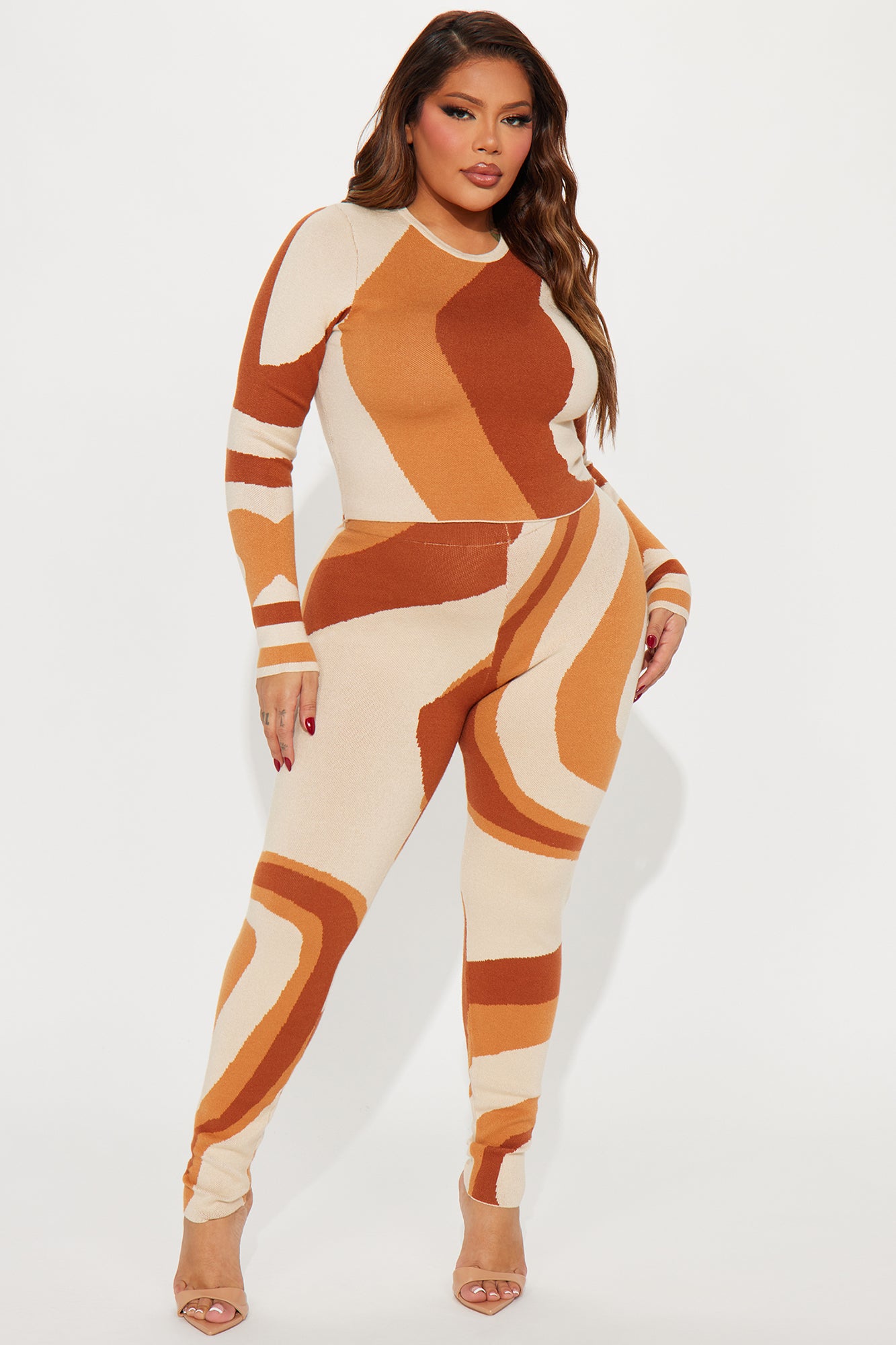 Yazmine Sweater Legging Set - Rust/combo - Image 4