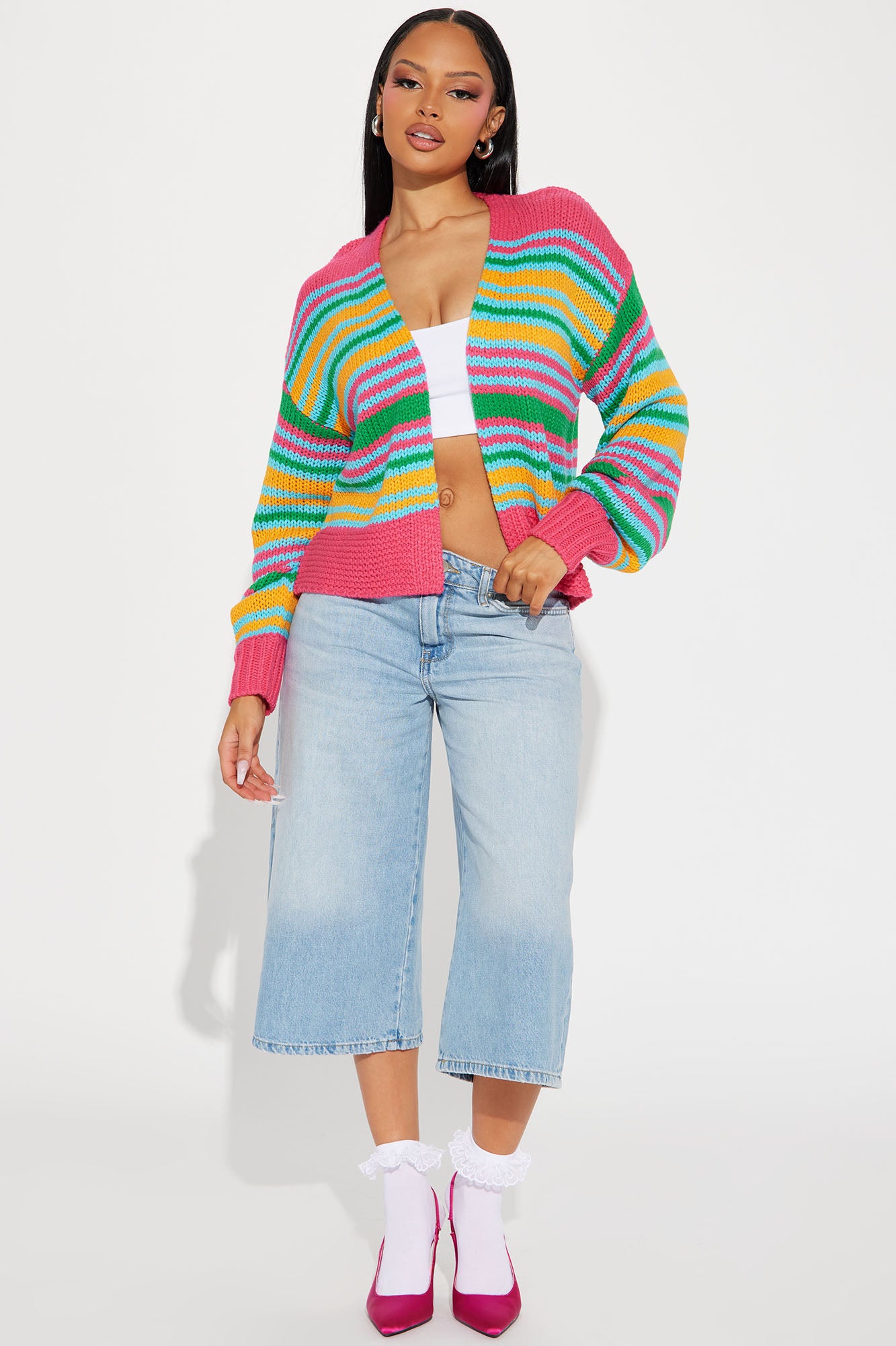 Selena Striped Cardigan - Multi Color - Image 6