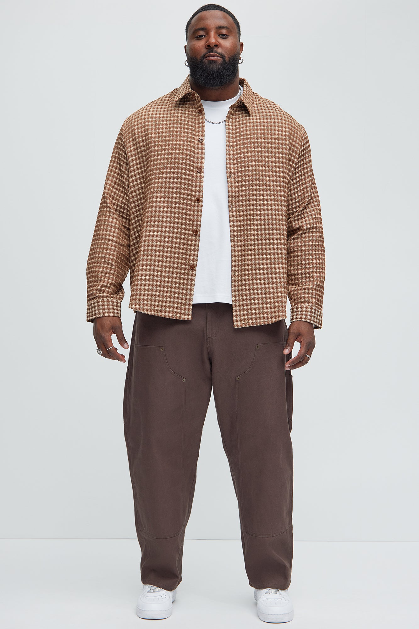Runnin 'Round Button Up Shirt - Brown/combo - Image 7