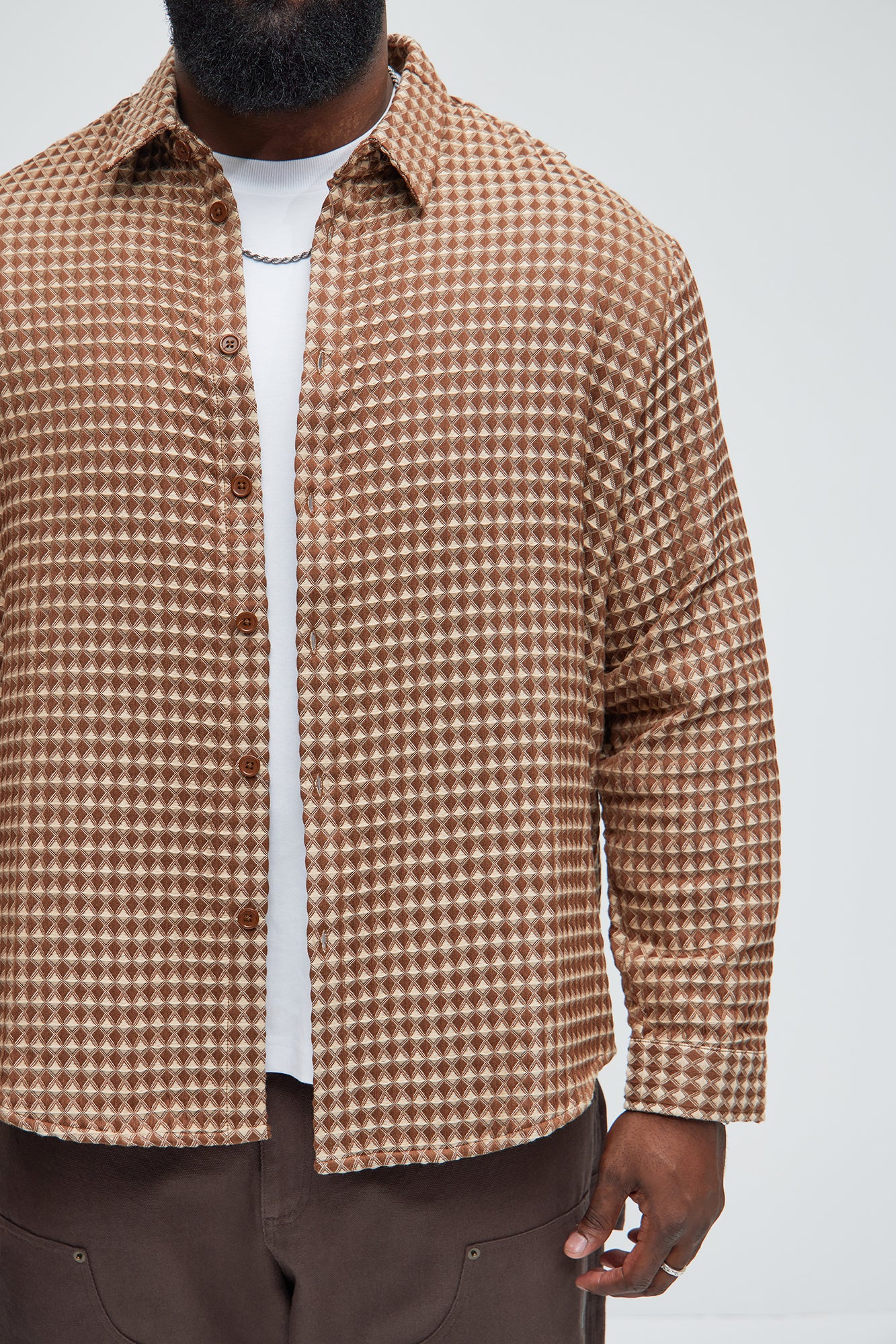 Runnin 'Round Button Up Shirt - Brown/combo - Image 8