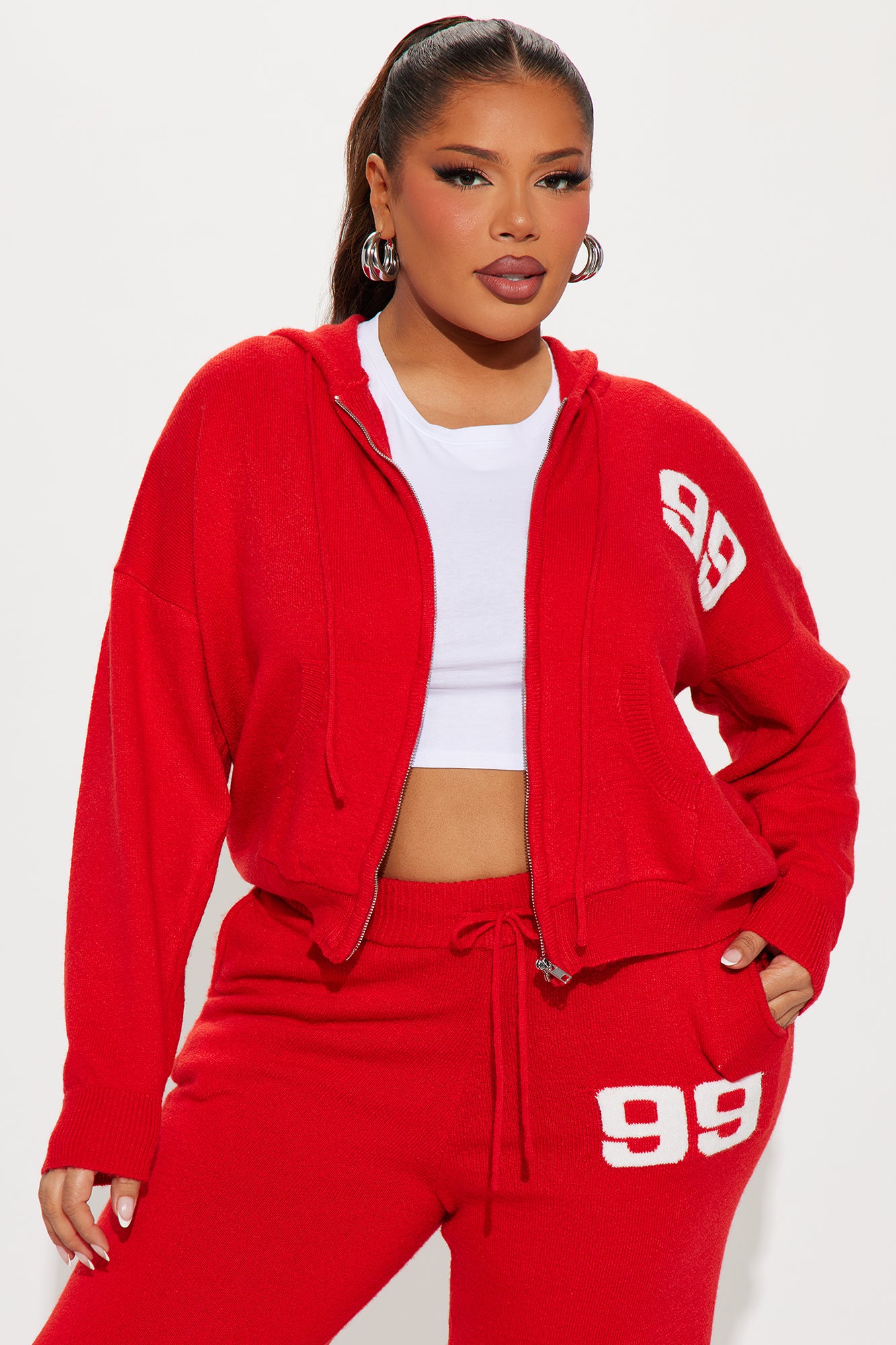 99 Problems Sweater Pant Set - Red - Image 6