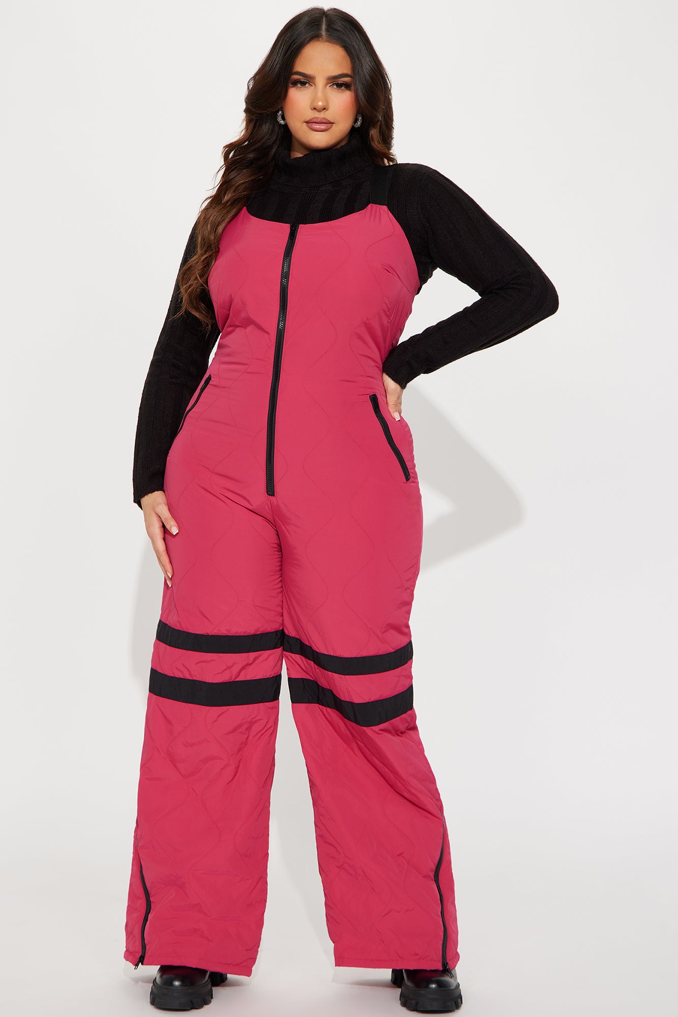 Hit The Slopes Jumpsuit - Fuchsia - Image 4