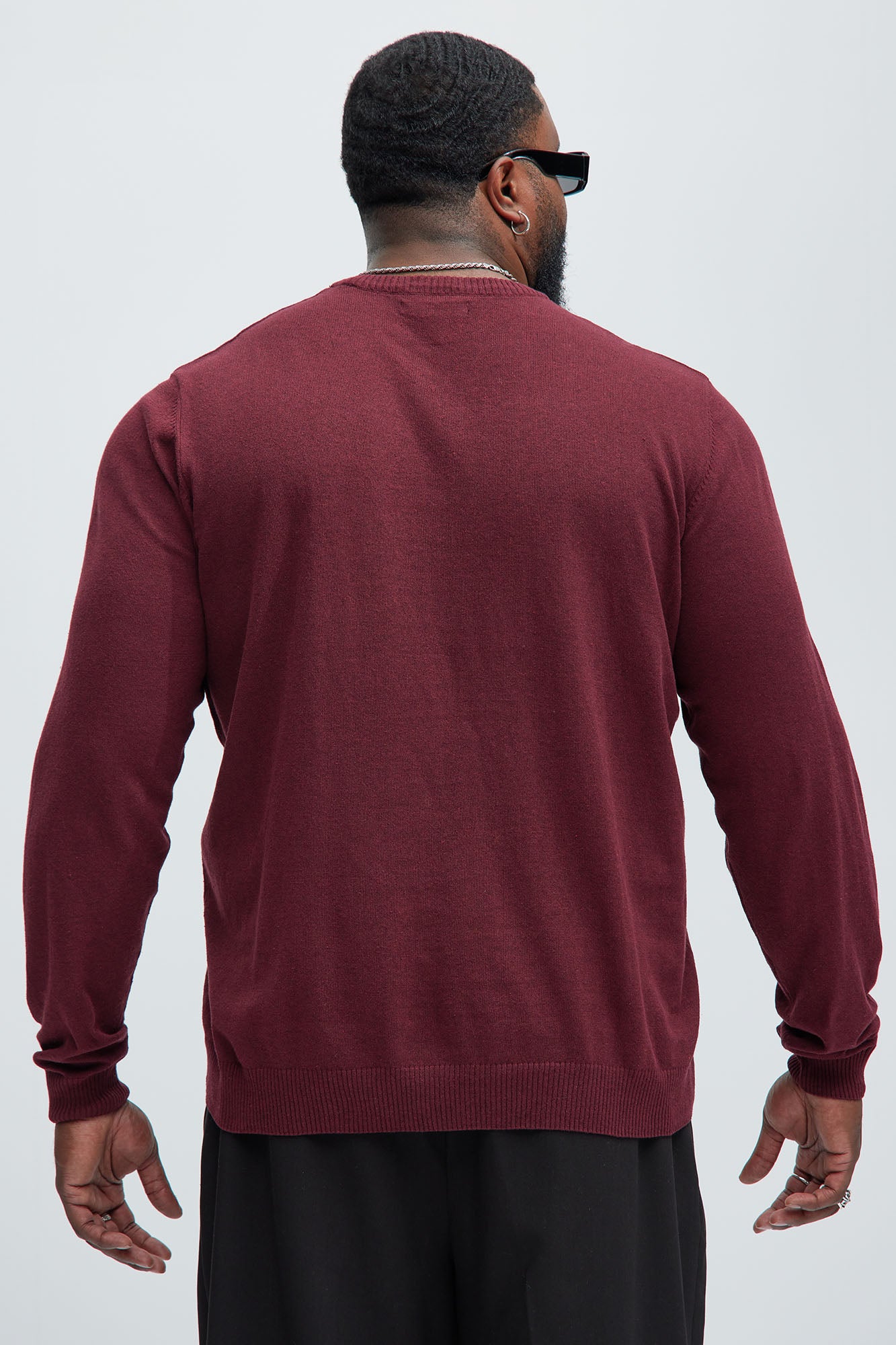 Cozy and Cool Crewneck Sweater - Burgundy - Image 8