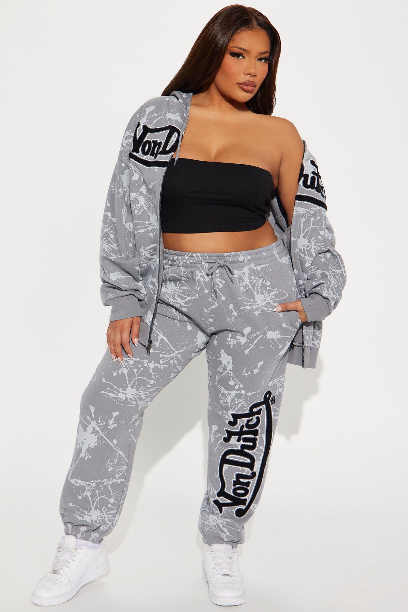 Von Dutch Paint Jogger - Grey/Black - Image 5