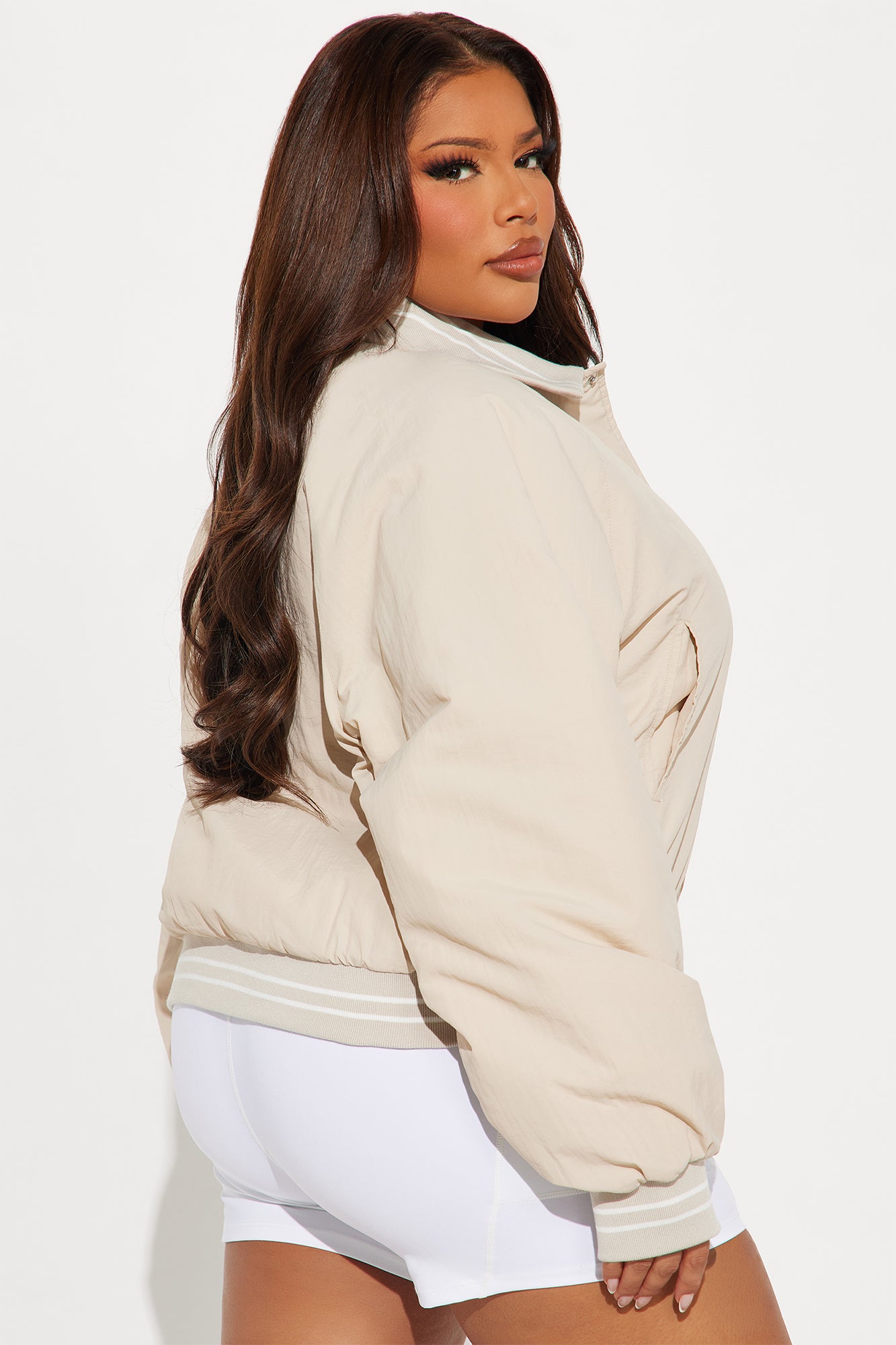 Smooth Brooklyn Bomber Jacket - Cream/combo - Image 7