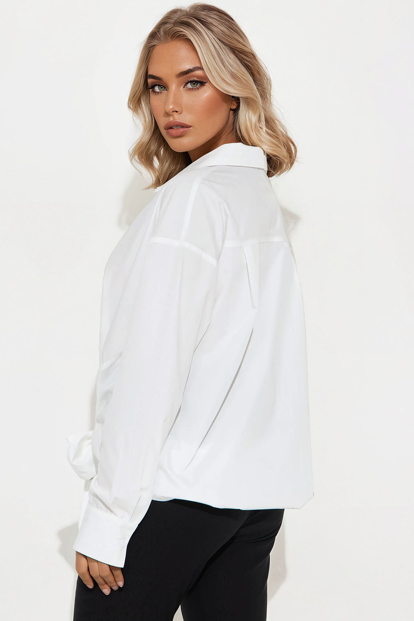 Wrapped In A Bow Poplin Shirt - White - Image 3