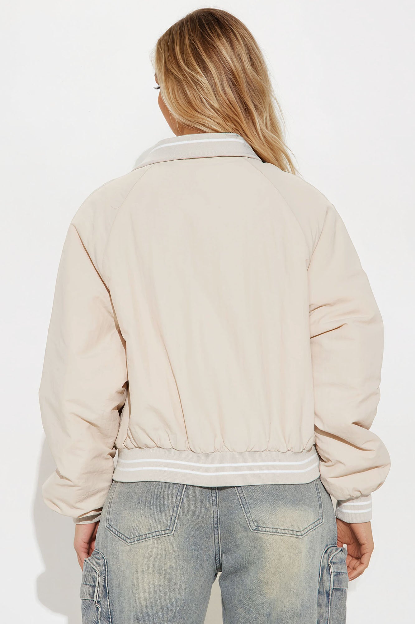 Smooth Brooklyn Bomber Jacket - Cream/combo - Image 4