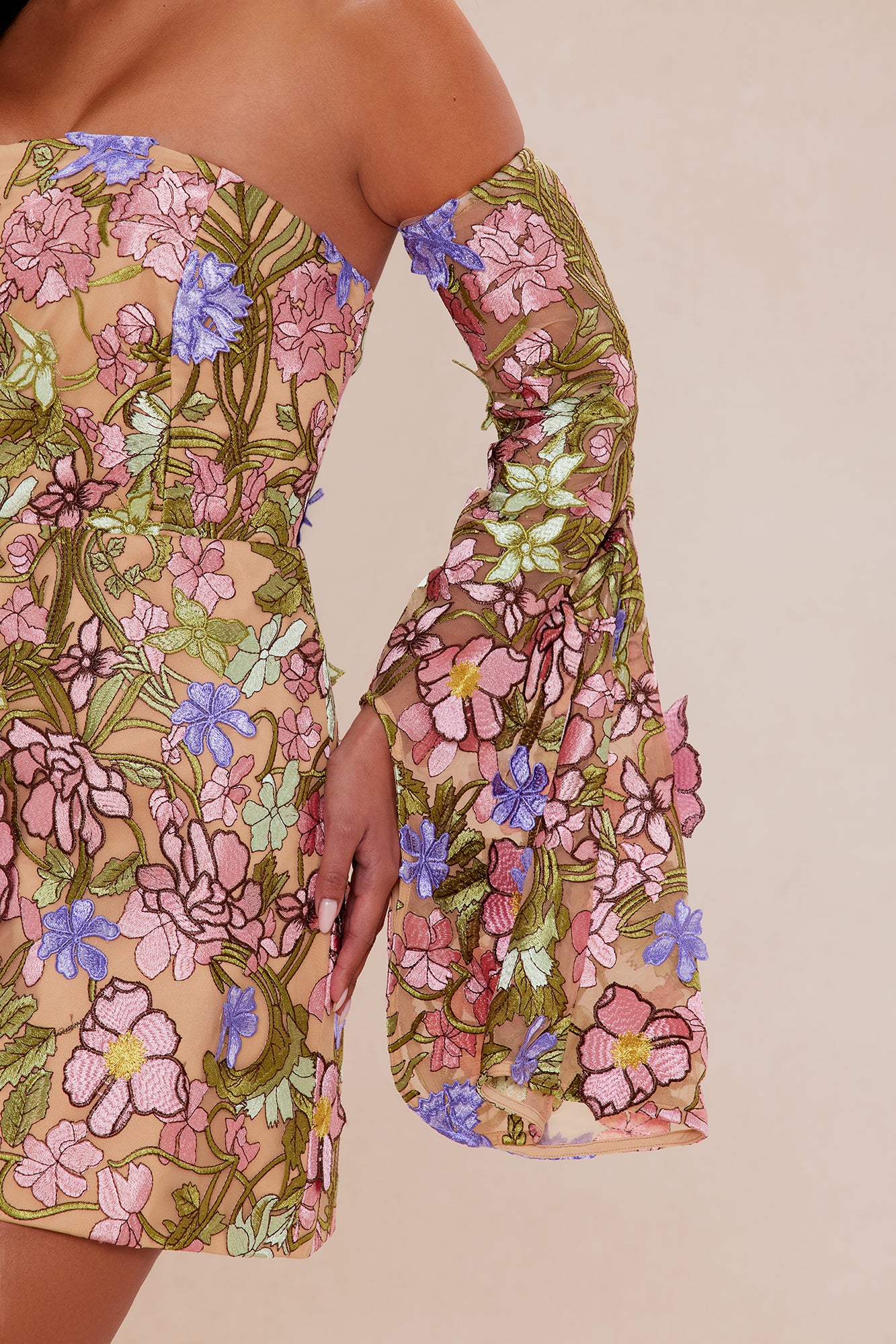 Amanza Embroidered Mini Dress - Pink/combo - Image 3