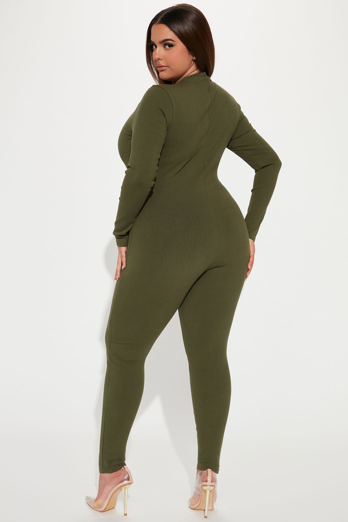 Maribel Snatched Jumpsuit - Olive - Image 10