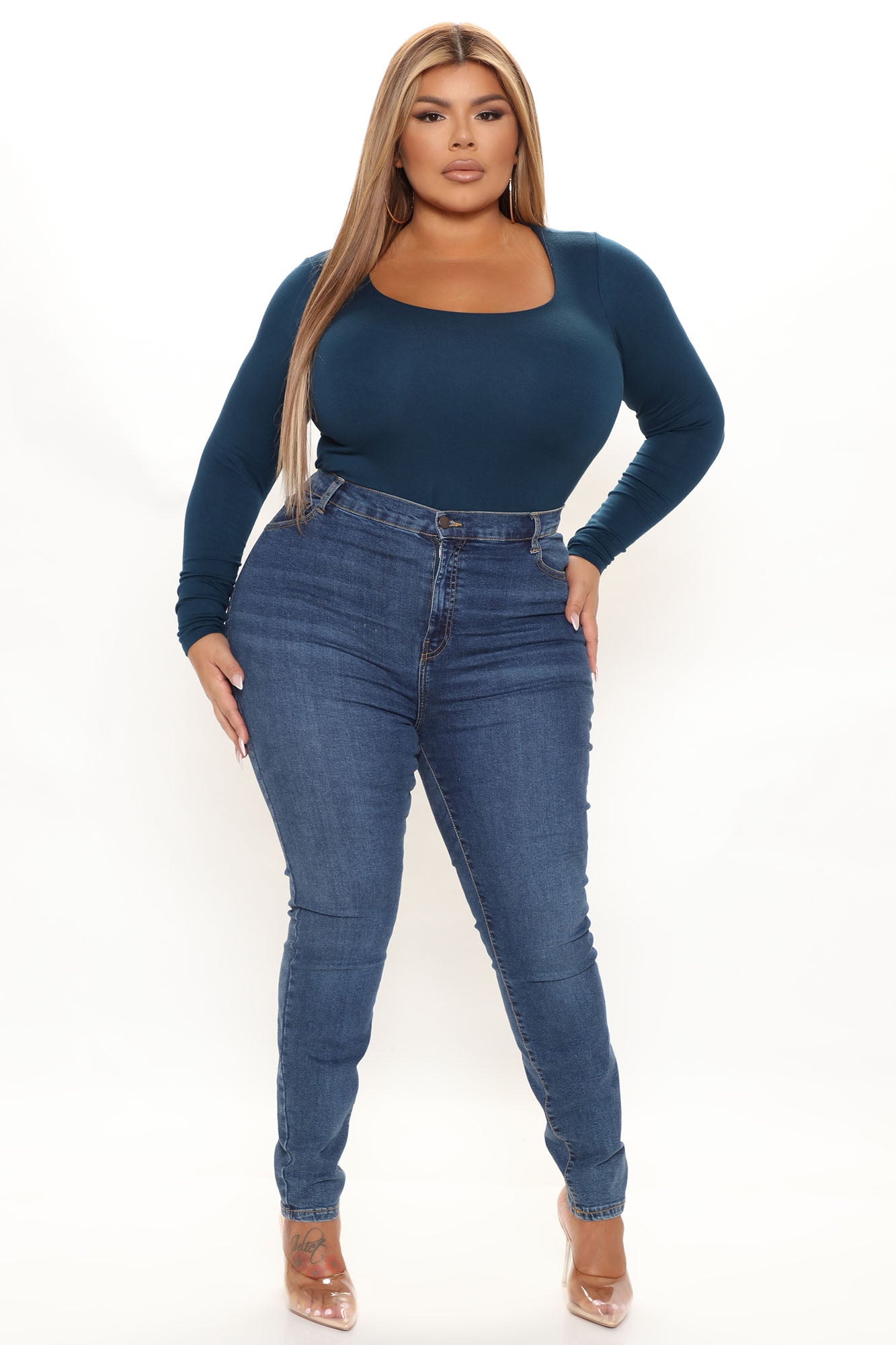 Yasmeen Square Neck Top - Teal - Image 7
